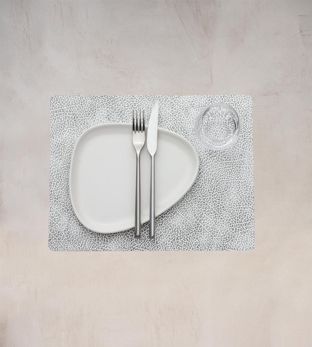 Lind DNA Square Placemat Hippo Leather M, gris blanc