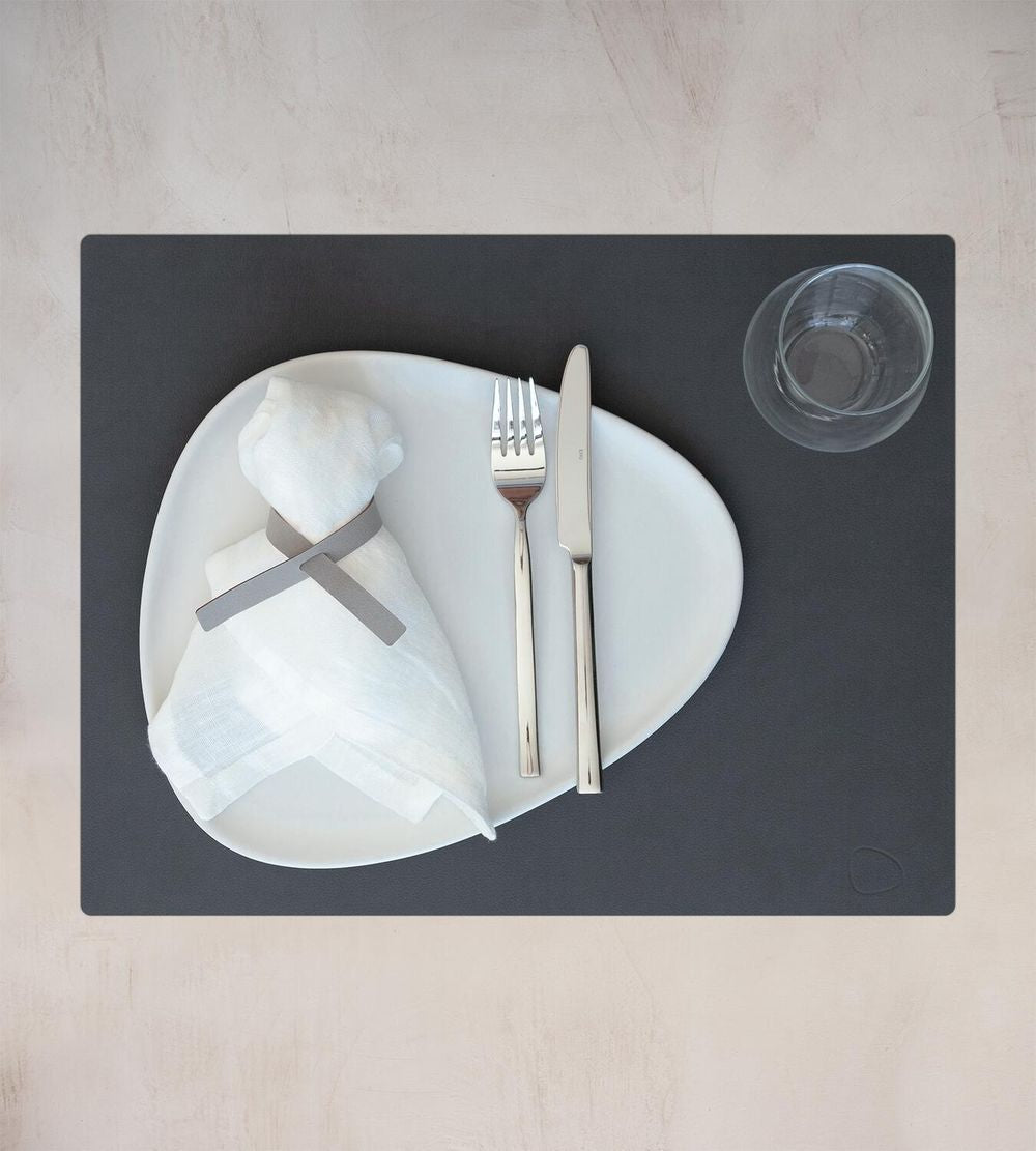 Lind DNA Square Placemat Nupo Leather L, Anthracite