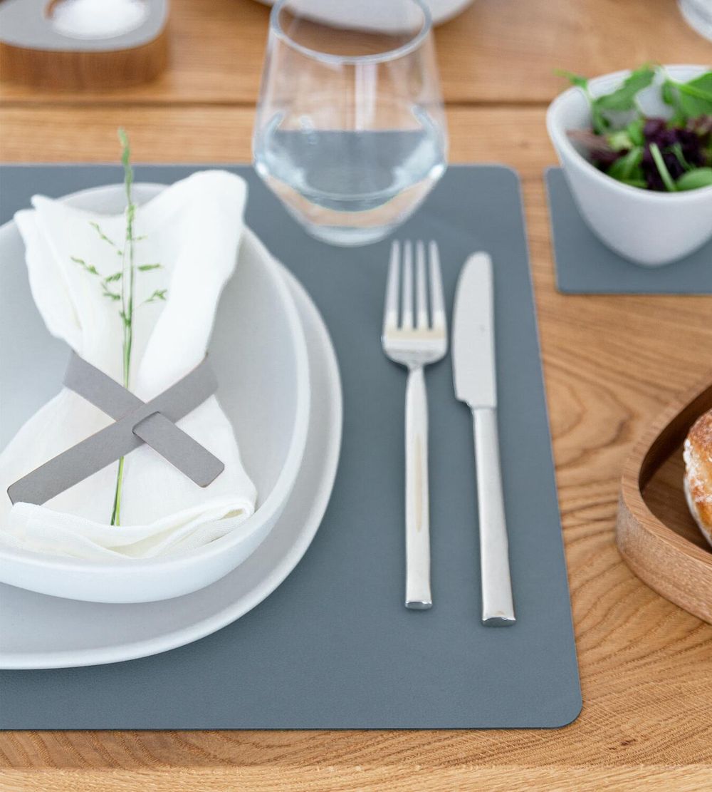 Lind DNA Square Placemat Nupo Leather L, bleu clair