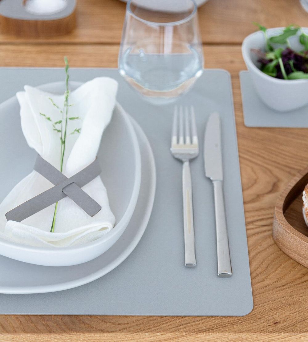 Lind DNA Square Placemat Nupo Leather L, métallique