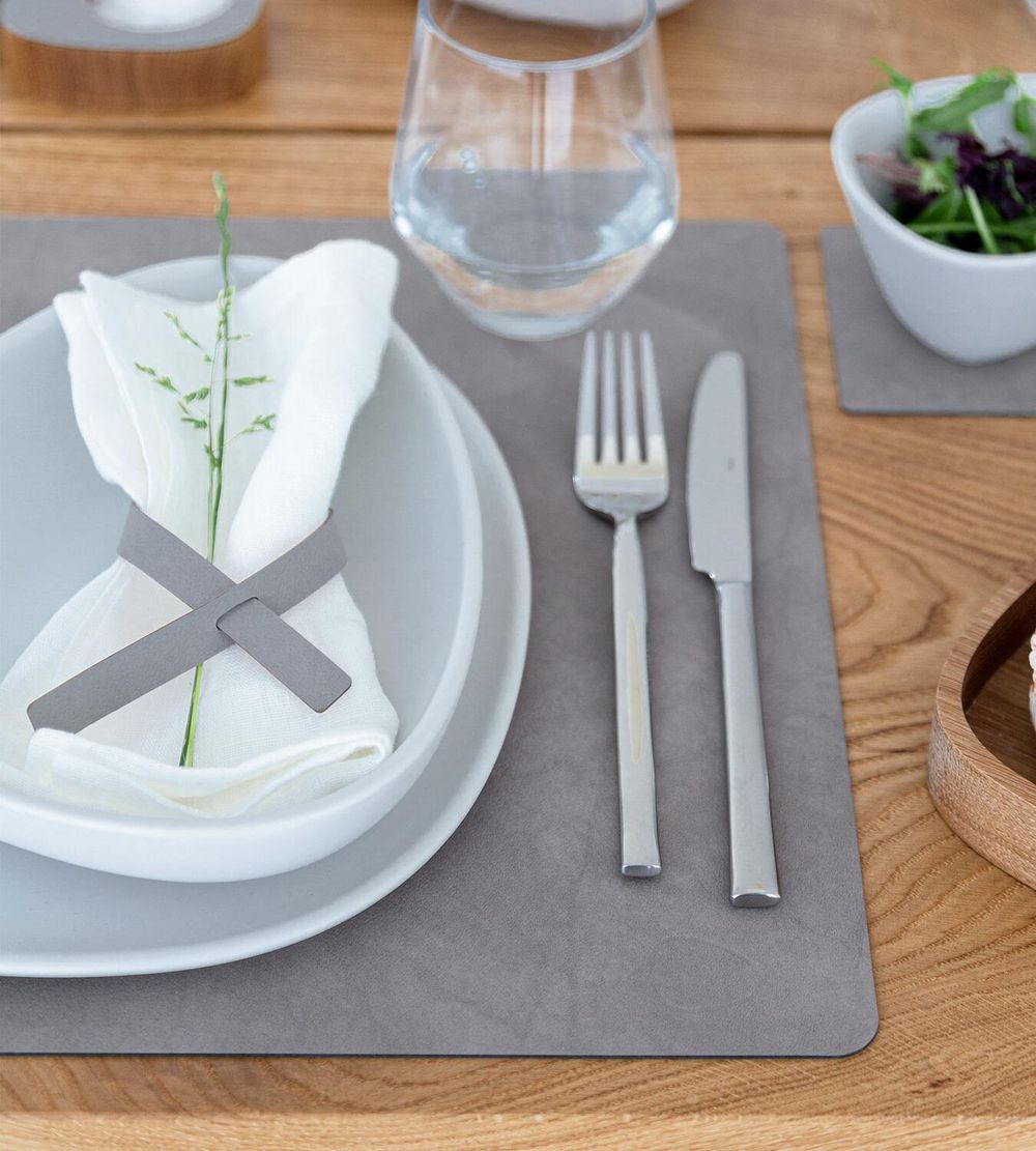 Lind DNA Square Placemat Nupo Leder L, Nomad Gray