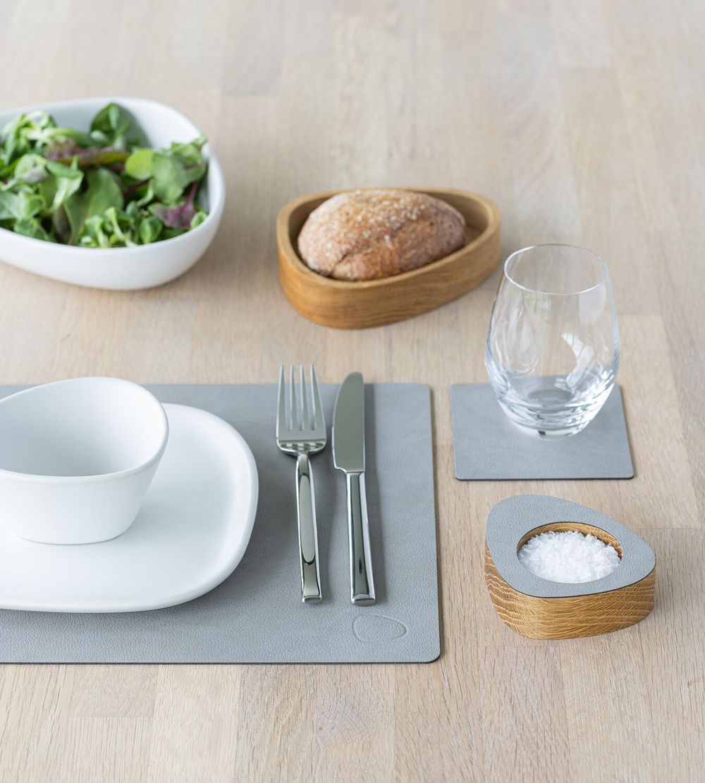 Lind DNA Square Placemat Nupo Leather M, gris clair