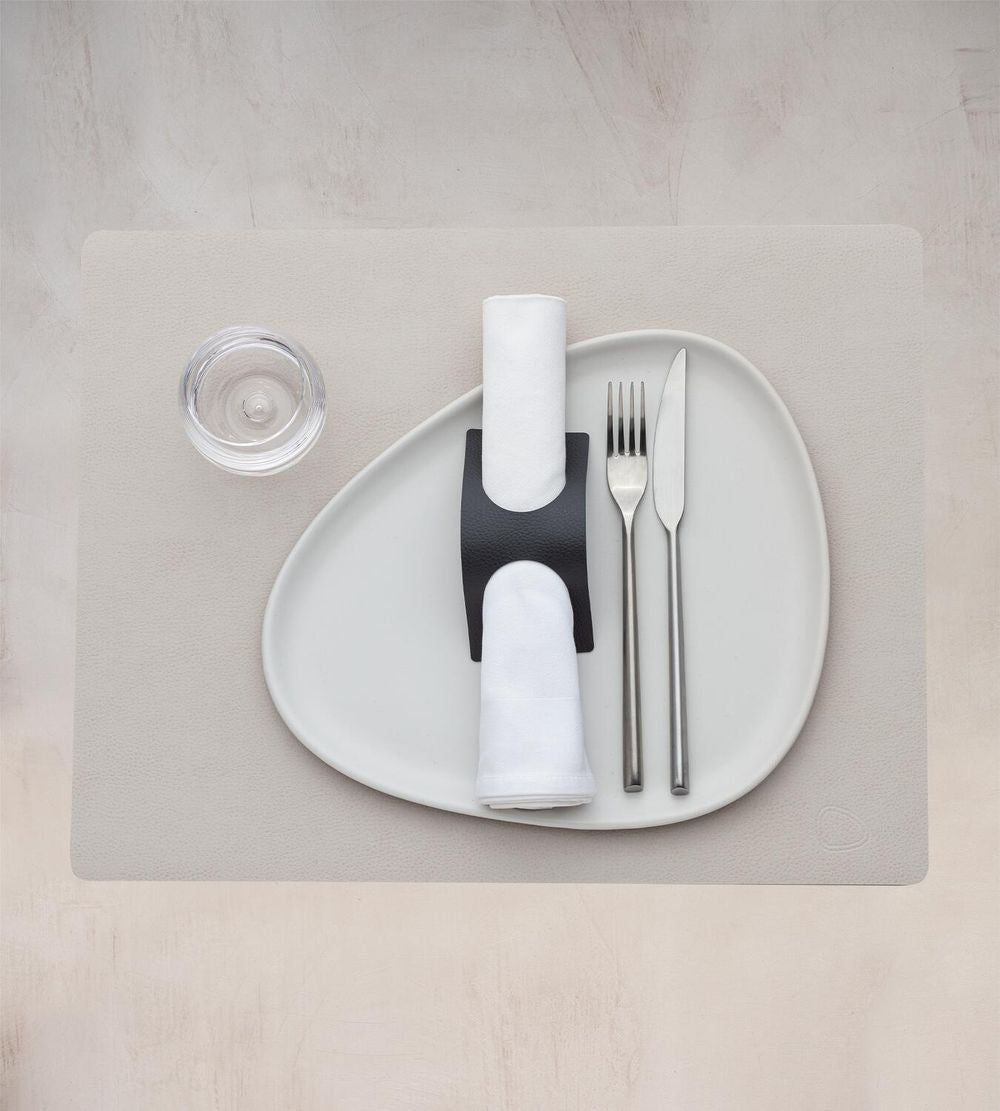 Lind DNA Square Placemat Serene Leder L, Creme