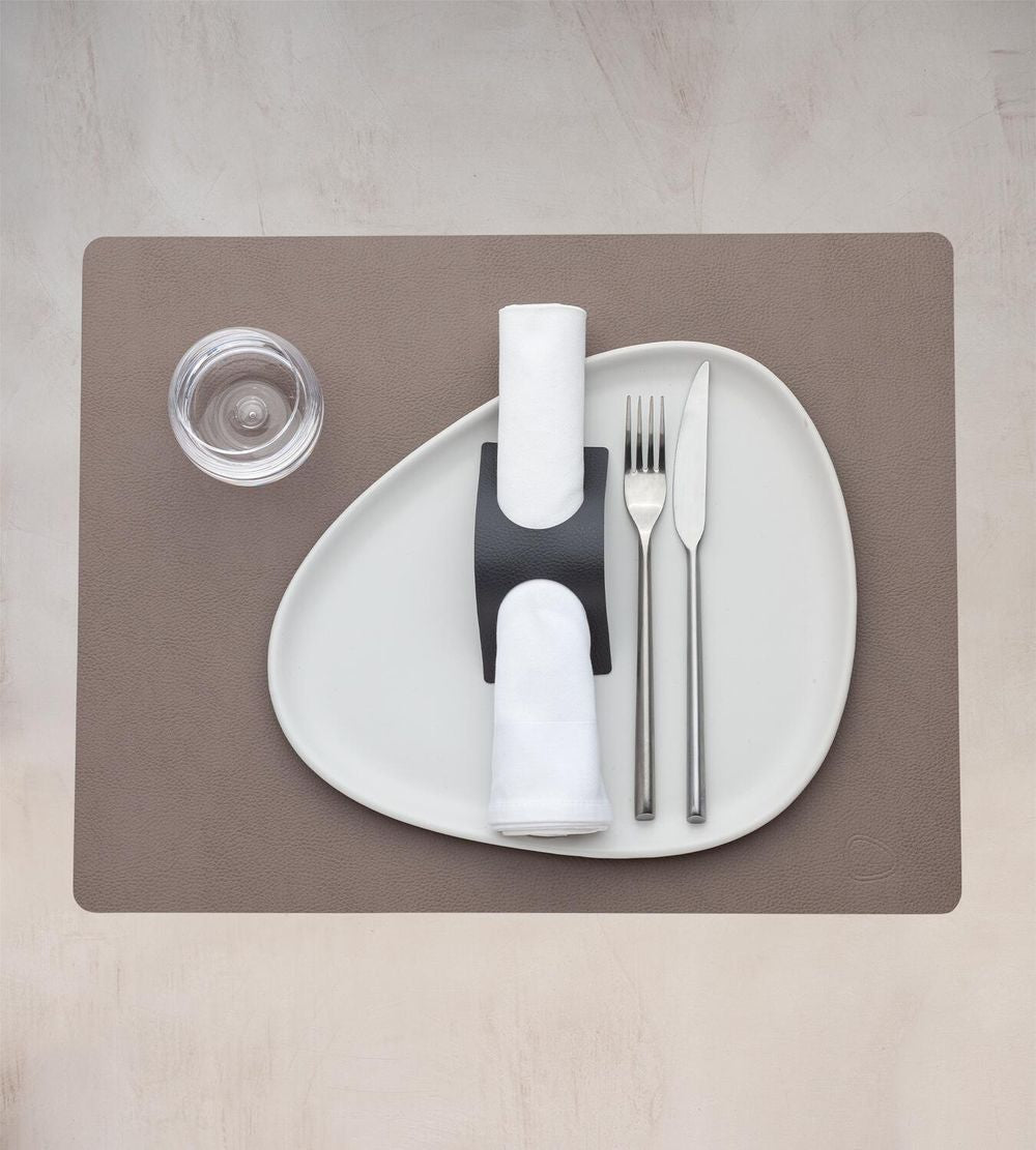 Lind DNA Square Placemat en cuir serein L, gris