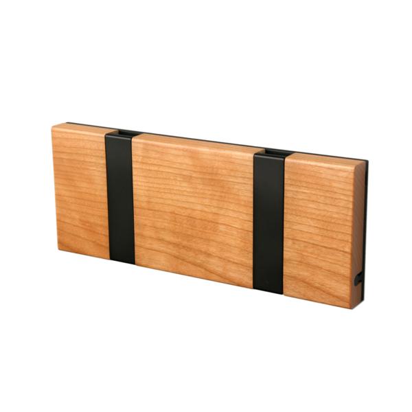 Loca Knax Horizontal Coat Rack 2 ganchos, cereza engrasada/negra