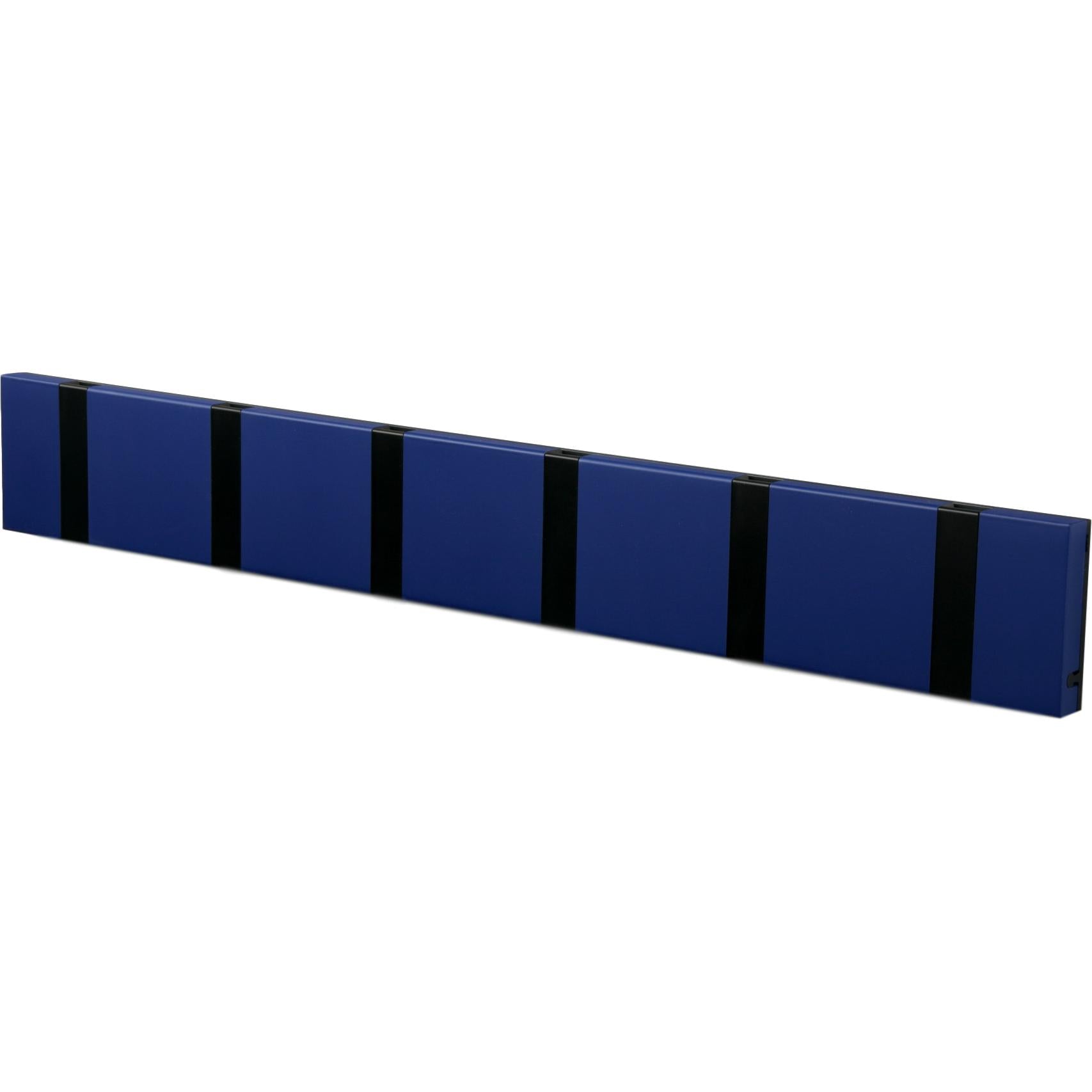 Loca Knax Horizontal Coat Rack 6 Hooks, Sapphire/Black