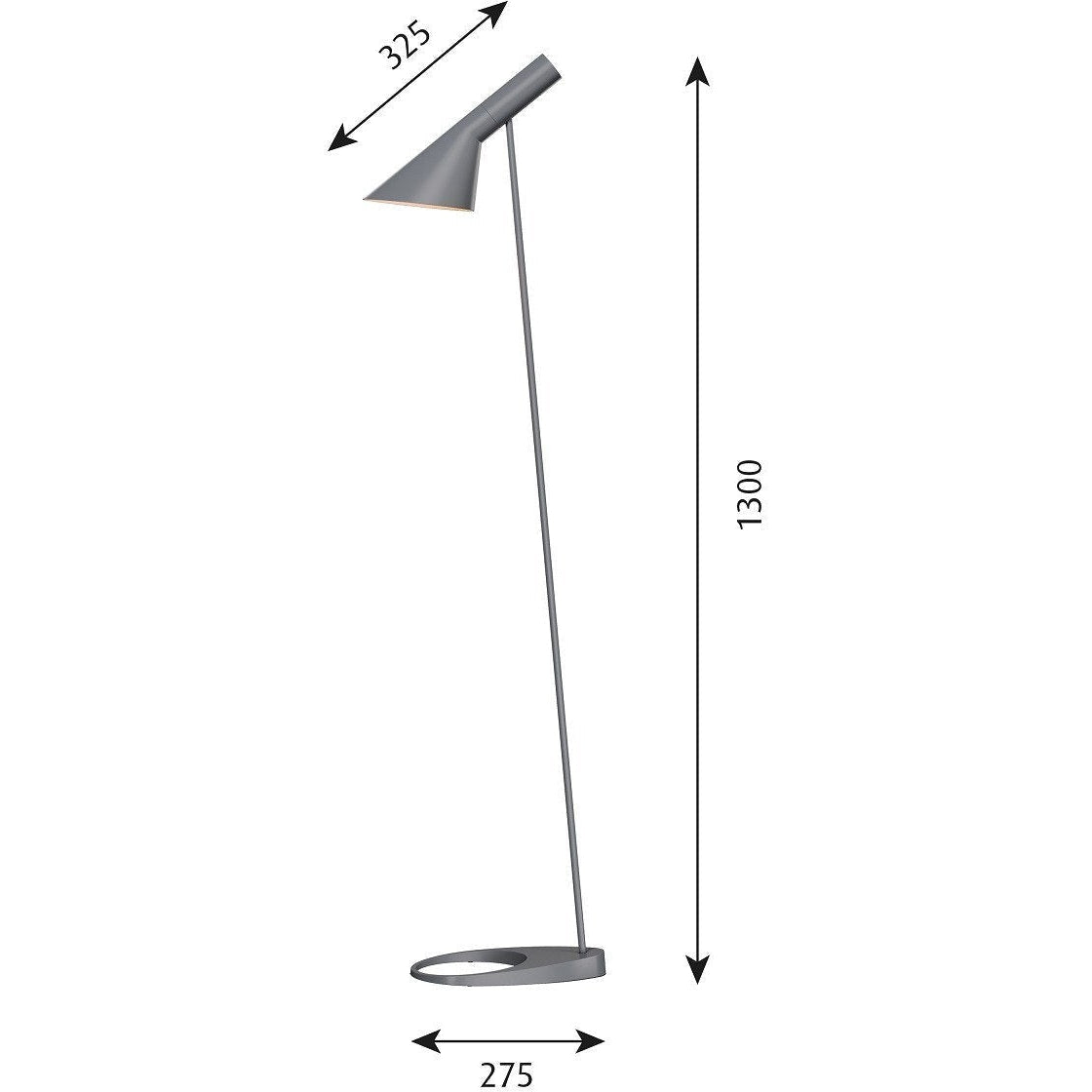 Louis Poulsen aj lampadaire, gris foncé