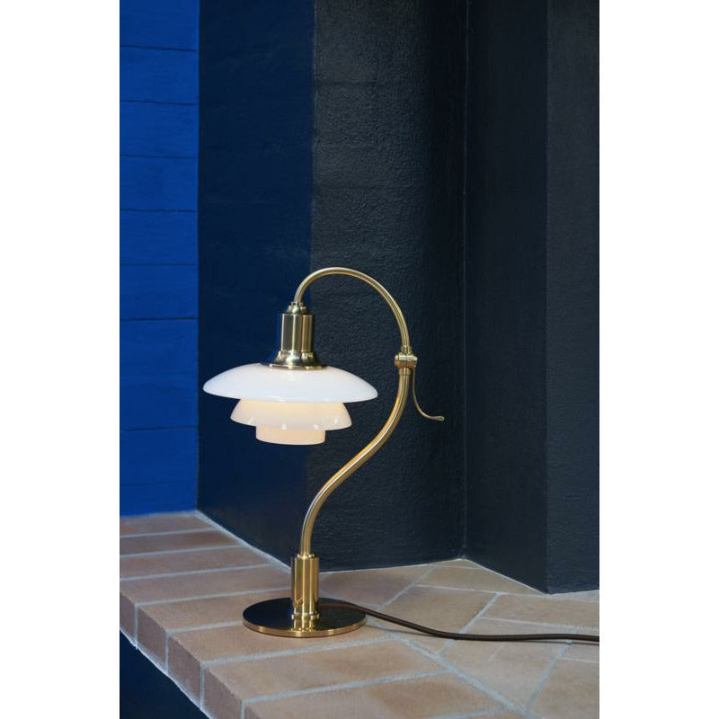 Louis Poulsen Ph 2/2 The Question Mark Table Lamp, Brass/Opal Glass Glossy