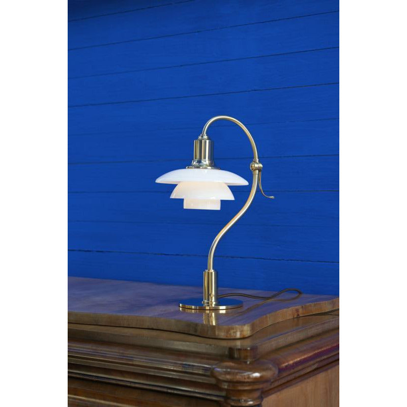 Louis Poulsen ph 2/2 Spørgeskemaet Table Lamp, messing/Opal Glass blankt