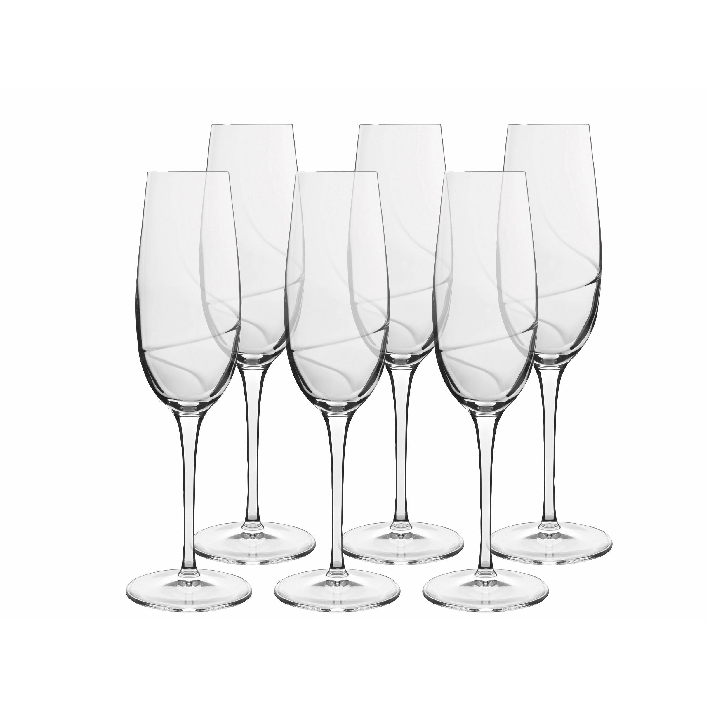 Luigi Bormioli Aero Champagne Glass, uppsättning av 6