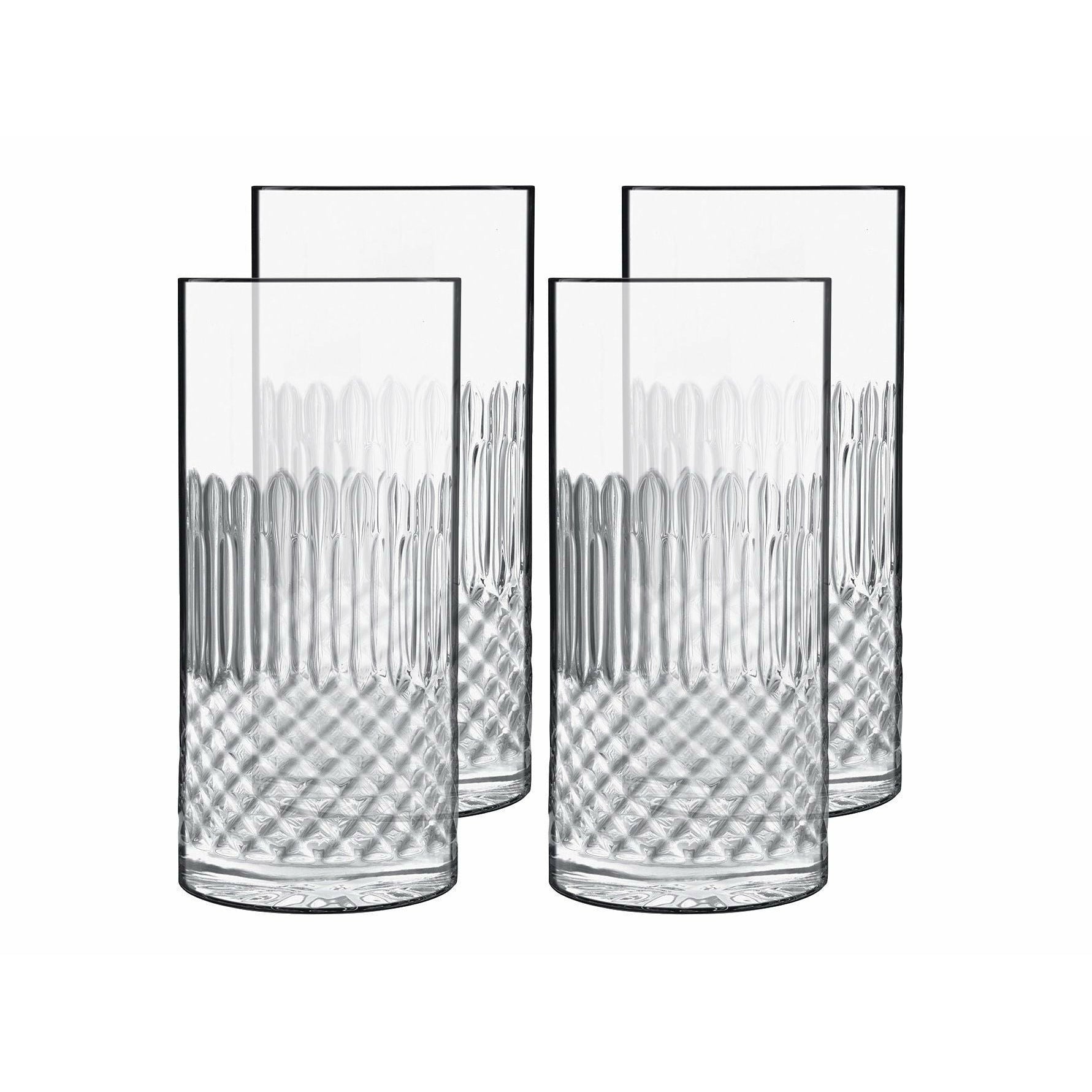 Luigi Bormioli Diamante Beer Glass/Long Bebe Glass, Juego de 4