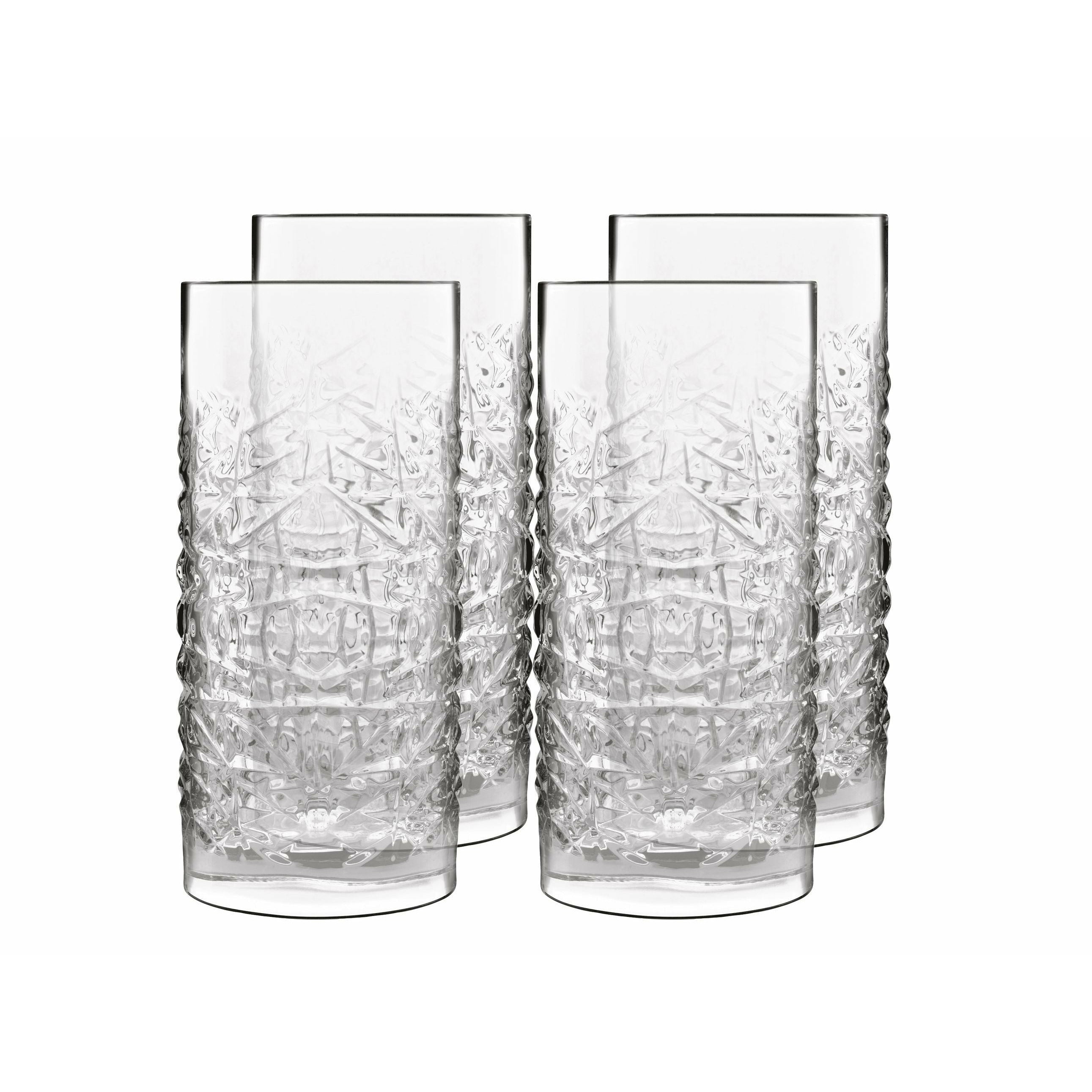 Luigi Bormioli Mixology Texturen Bierglas/langes Getränkglas, 4 -Set von 4