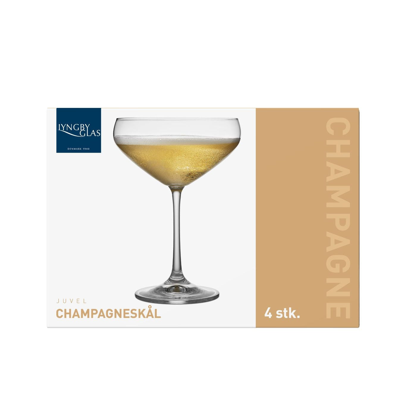 Lyngby Glas Juvel Champagner Bowl 34 Cl, 4 Stcs.