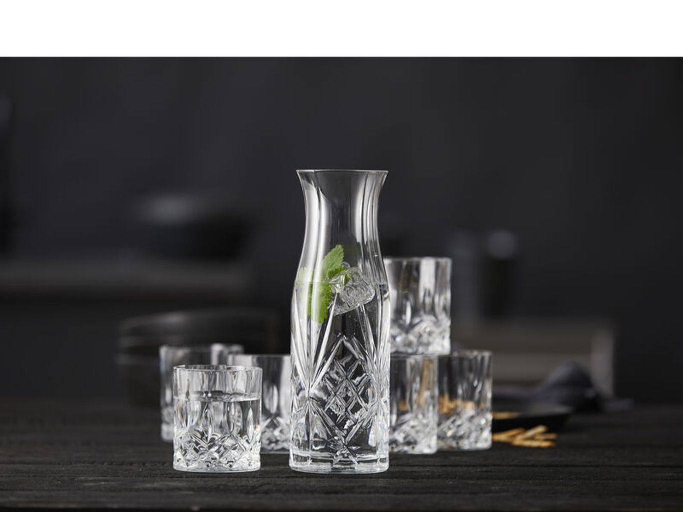 Lyngby Glas Krystal Glass Set 6 Loutures de salon 31 CL + 1 CARAFE 1 L