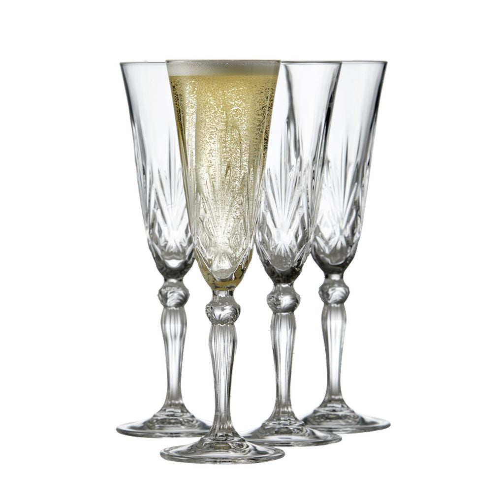 Lyngby Glas Melodia Krystal Champagne Glass 16 Cl, 4 Pcs.