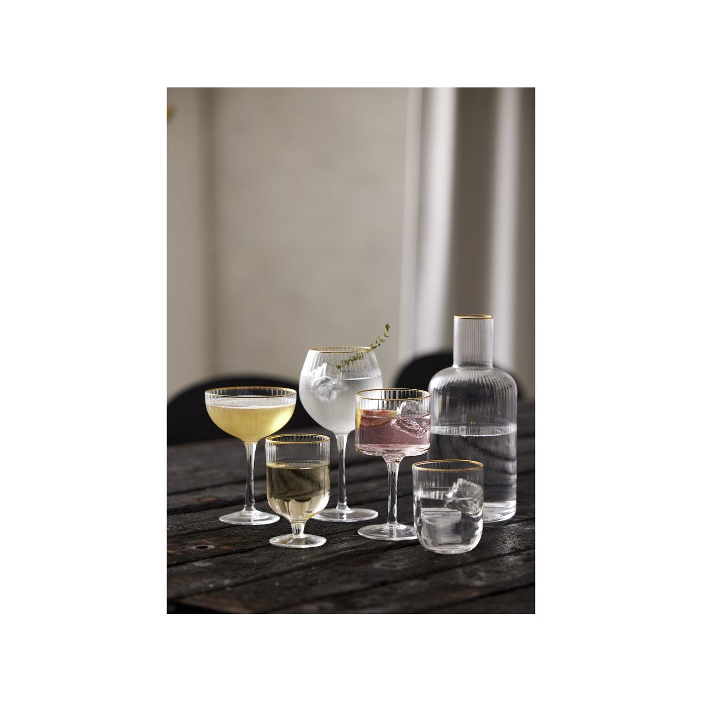 Lyngby Glas Palermo Gold Cocktail Glasses 31,5 Cl, 4 stk.