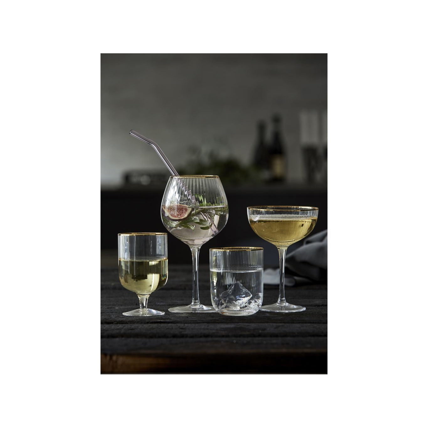 Lyngby Glas Palermo Gold Cocktail Glasses 31,5 Cl, 4 stk.