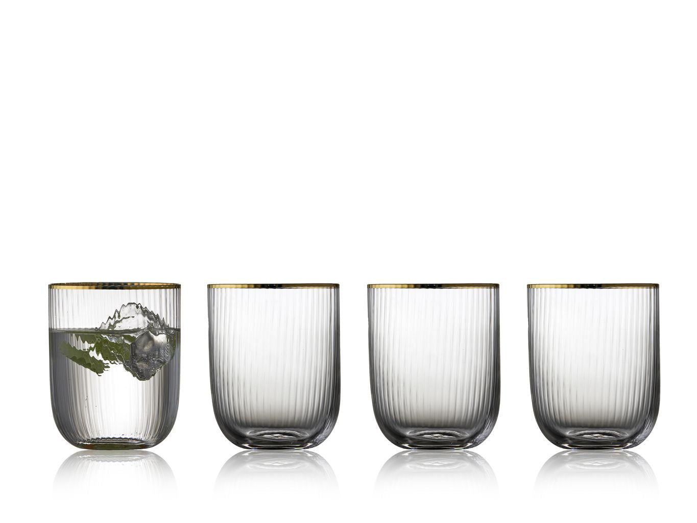 Lyngby Glas Palermo Gold Tumbler 35 Cl, 4 Pcs.