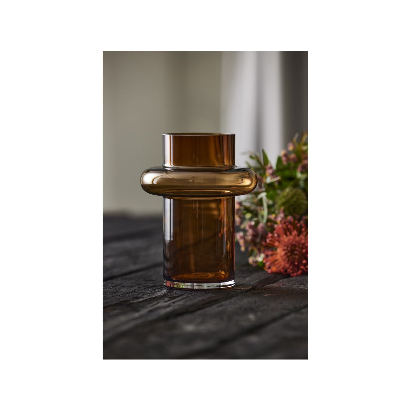 Vase de tube Lyngby Glas H: 20 cm, ambre