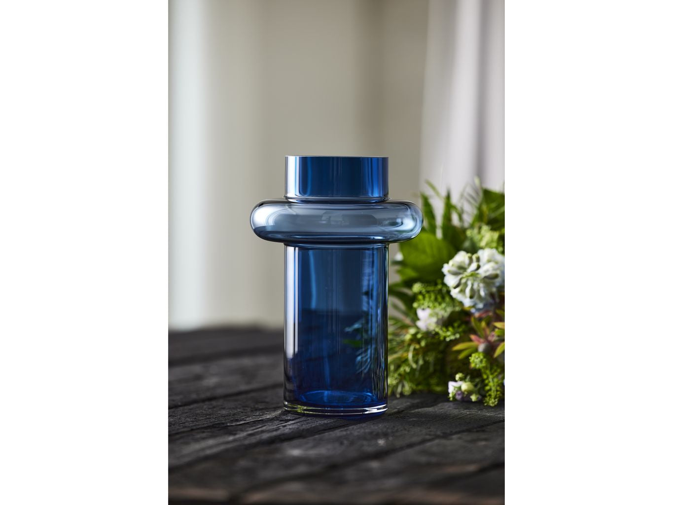Vase de tube Lyngby Glas H: 25 cm, bleu foncé