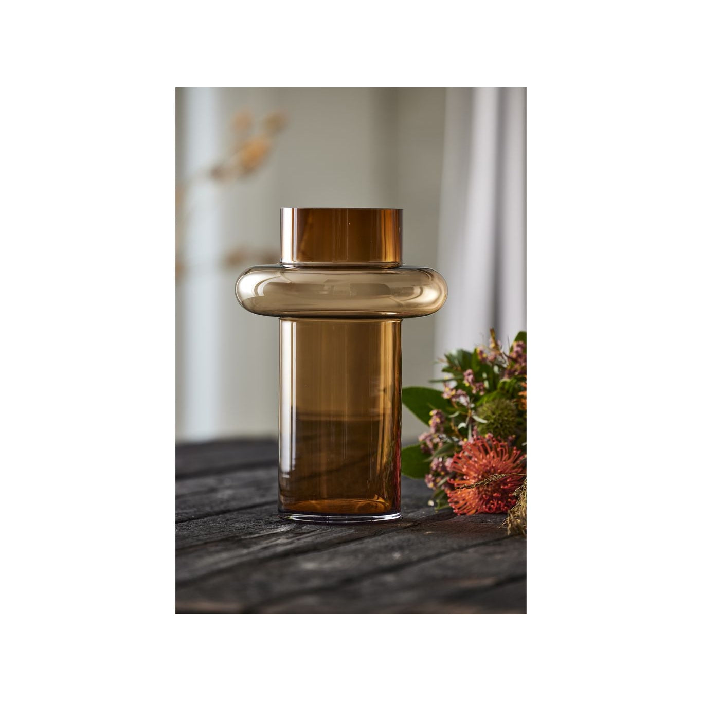 Lyngby Glas Tube Vase H: 30 cm, ambre