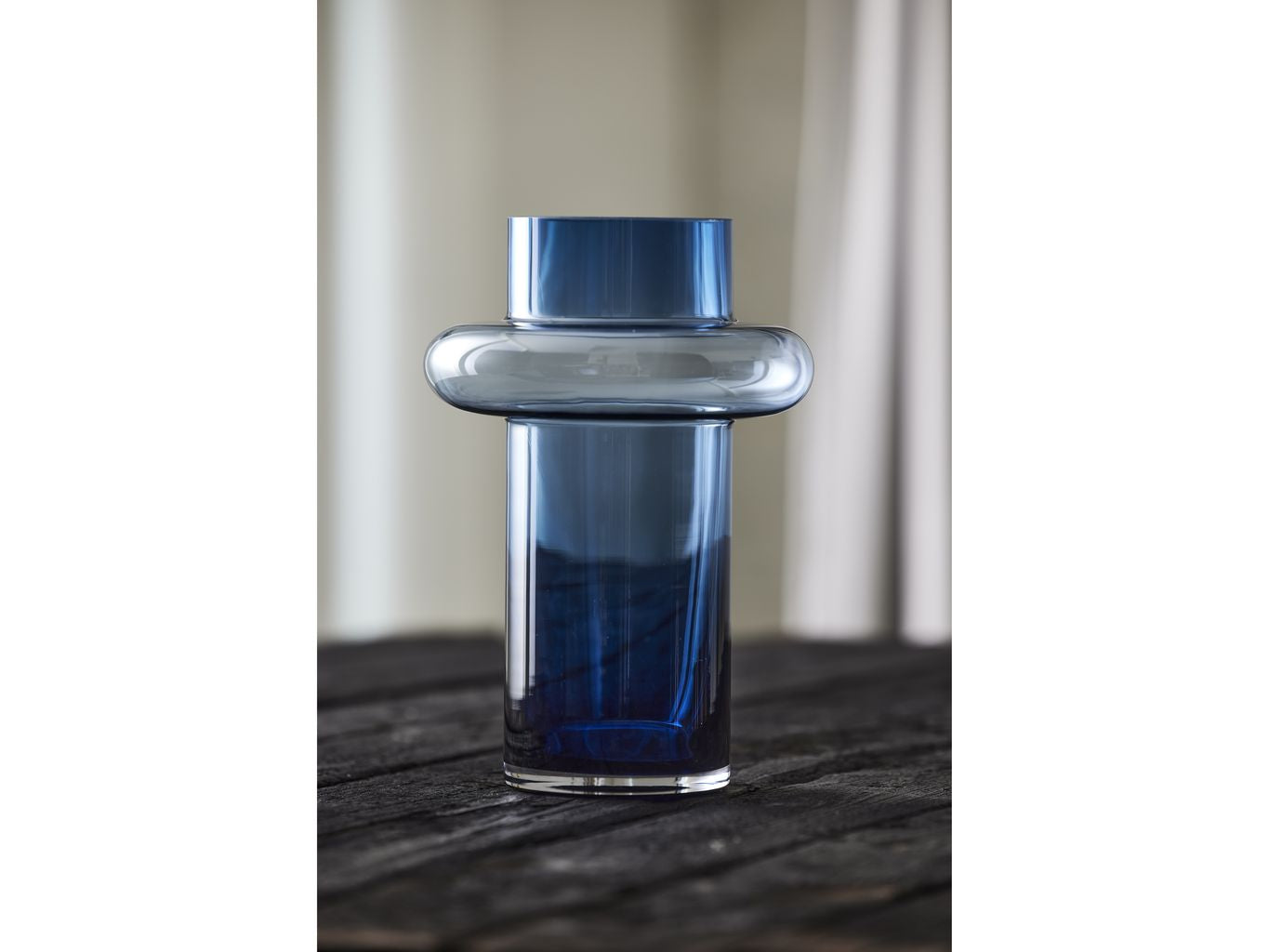 Lyngby Glas Tube Vase H: 30 Cm, Dark Blue