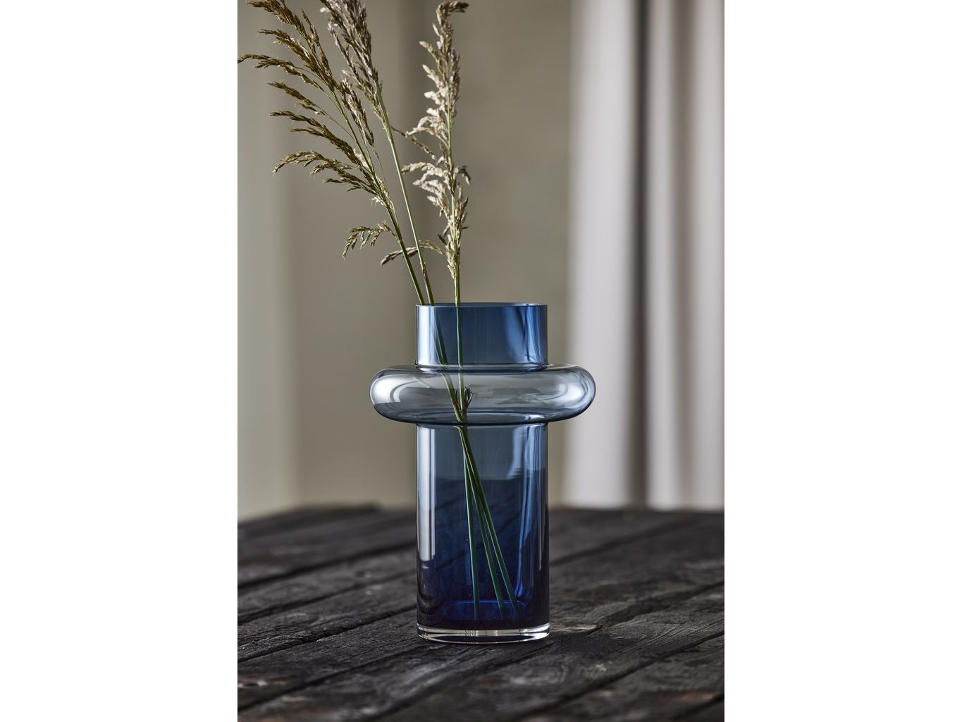 Lyngby Glas Tube Vase H: 30 cm, dunkelblau
