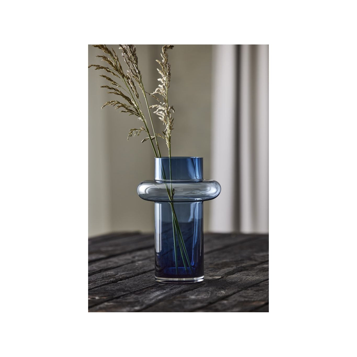 Lyngby Glas Tube Vase H: 30 cm, mørkeblå