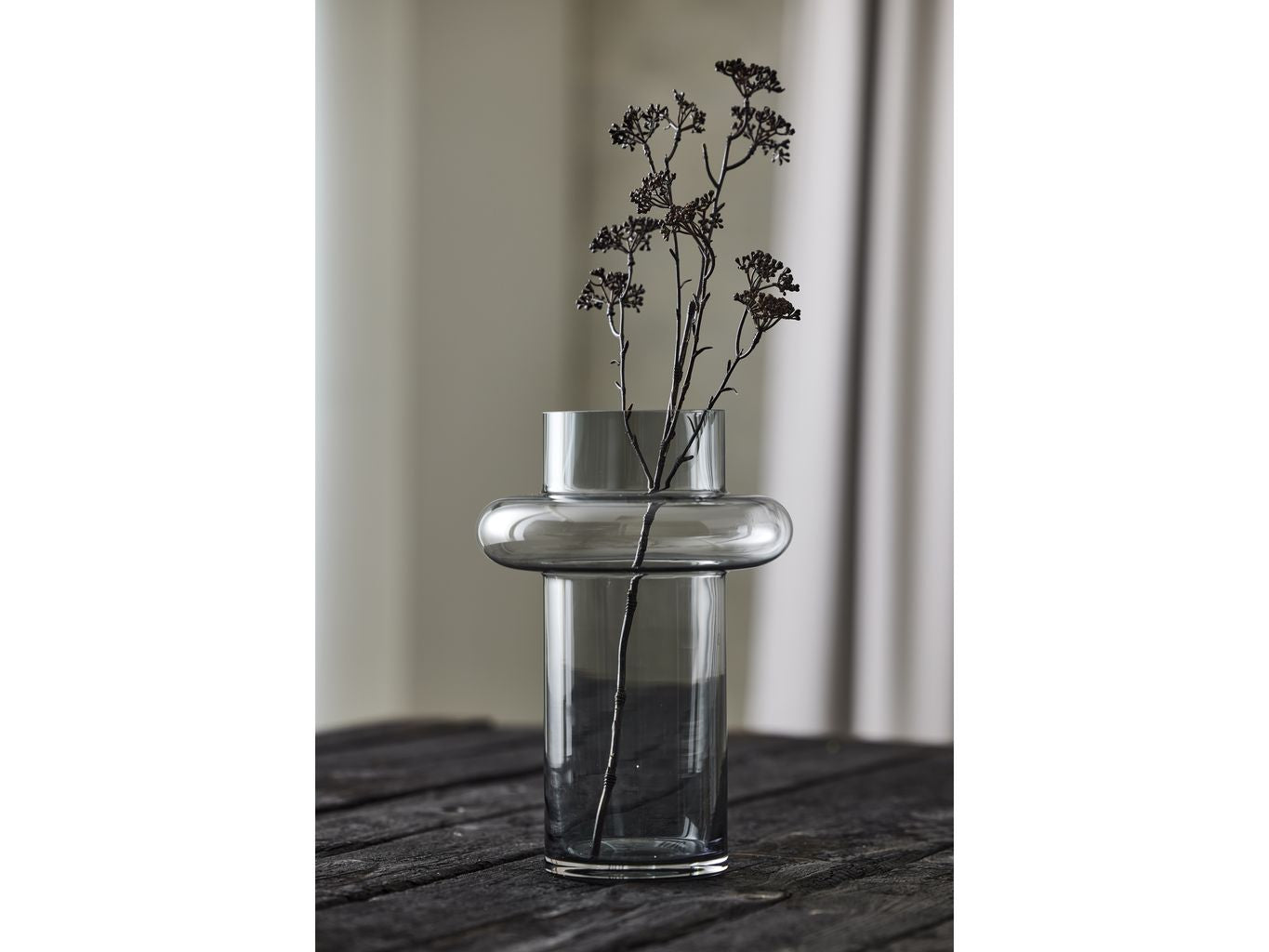 Lyngby Glas Tube Vase H: 30 cm, Rauch