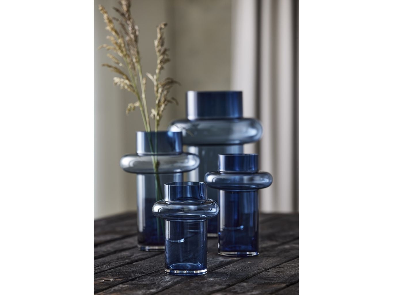Lyngby Glas Tube Vase H: 40 cm, dunkelblau
