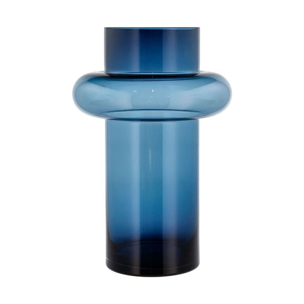 Lyngby Glas Tube Jarrón H: 40 cm, azul oscuro