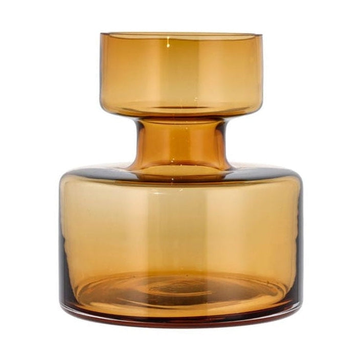 Vase tubulaire Lyngby Glas H: 20 cm, ambre