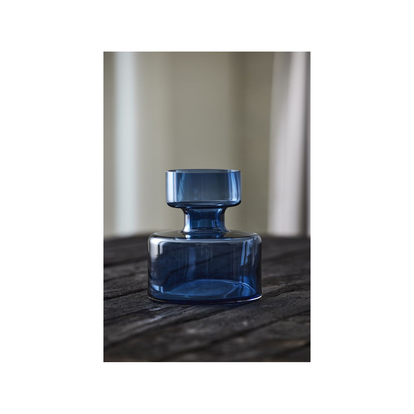Lyngby Glas Tubular Jarrón H: 20 cm, azul