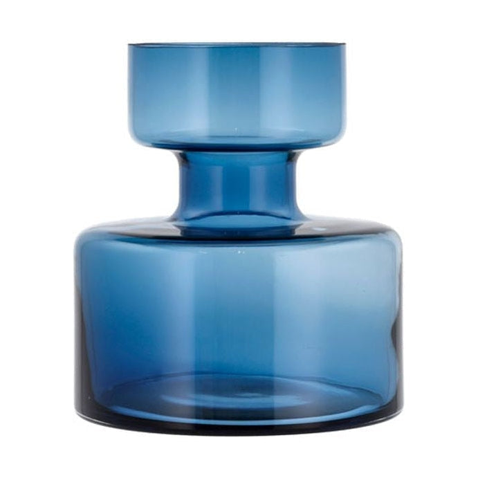 Lyngby Glas Tubular Jarrón H: 20 cm, azul