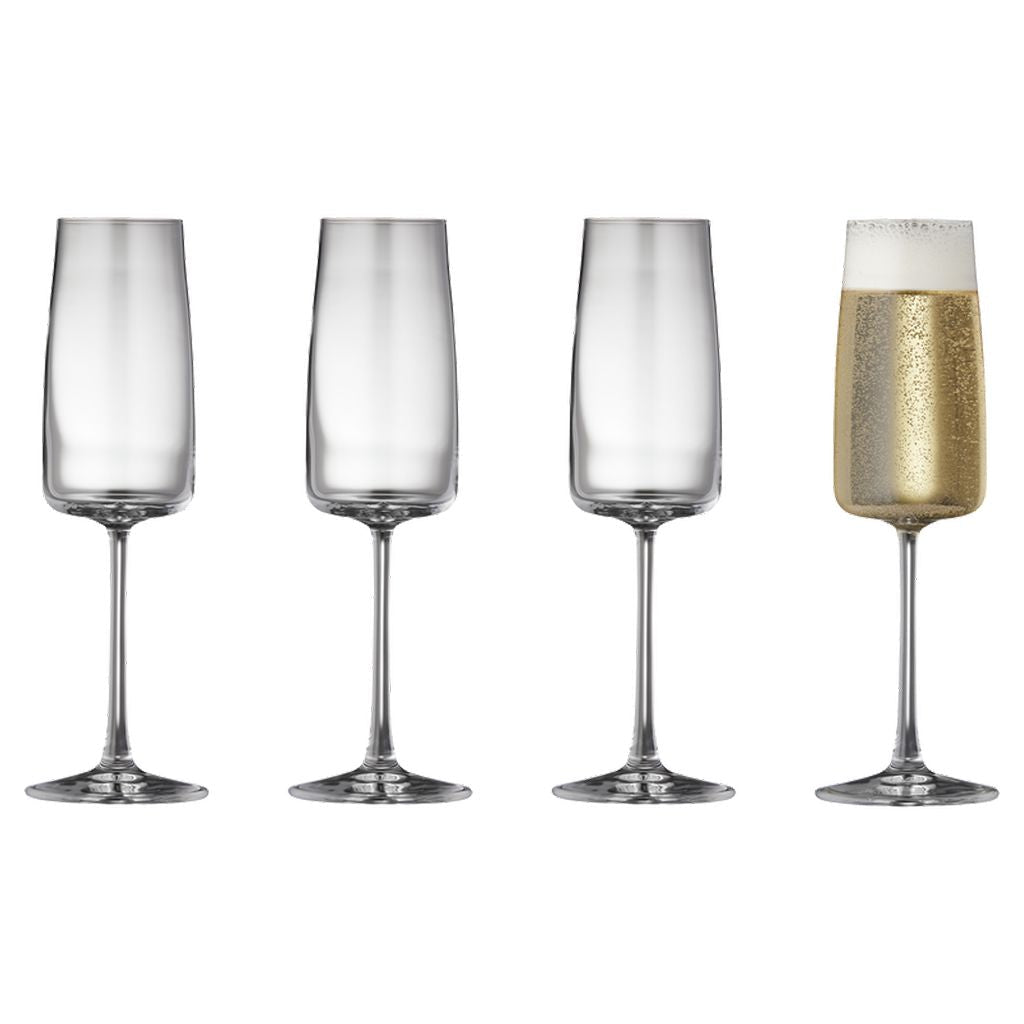 Lyngby Glas Zero Krystal Champagner Glass 30 Cl, 4 PCs.
