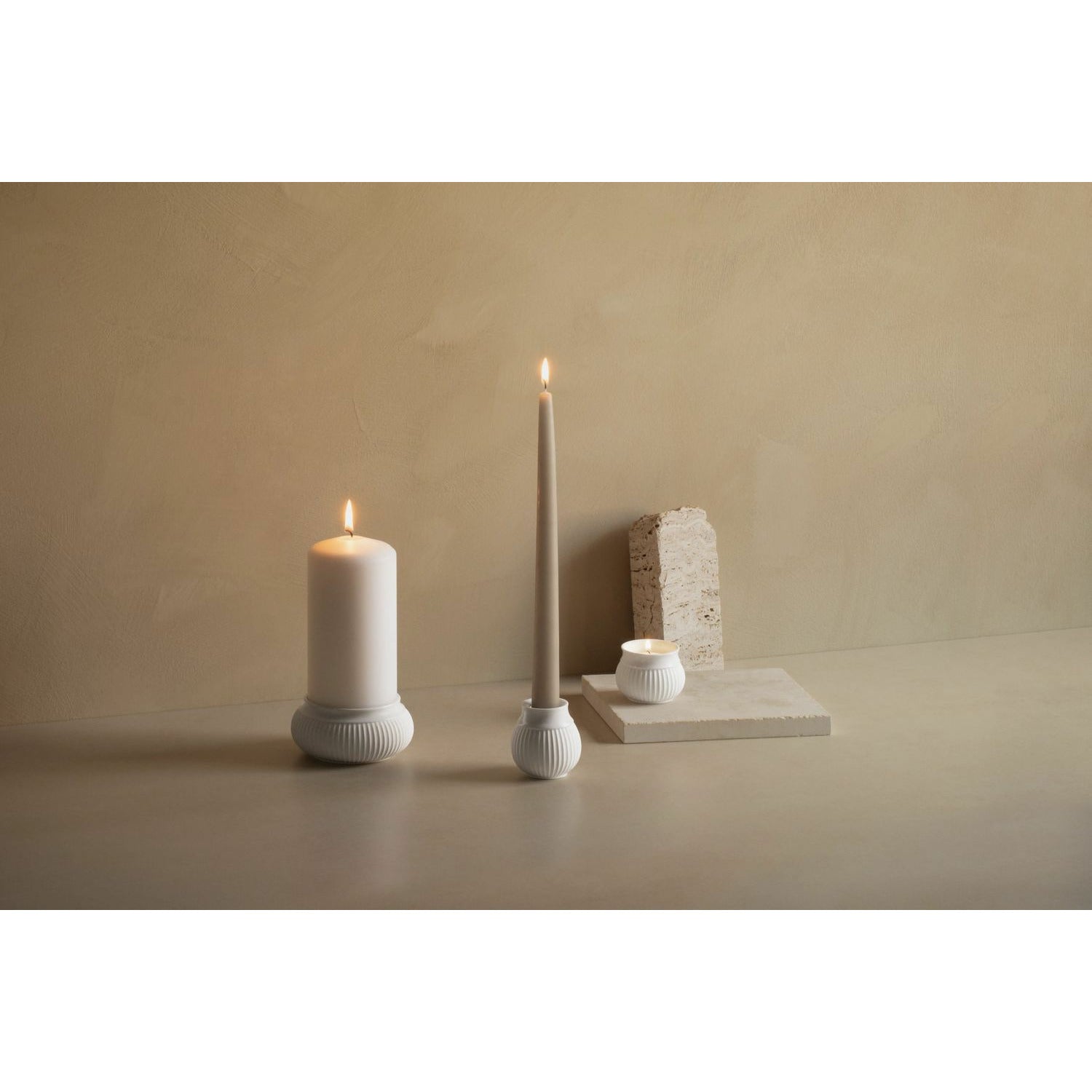 Lyngby Porcelæn Curve Block Candle Holder