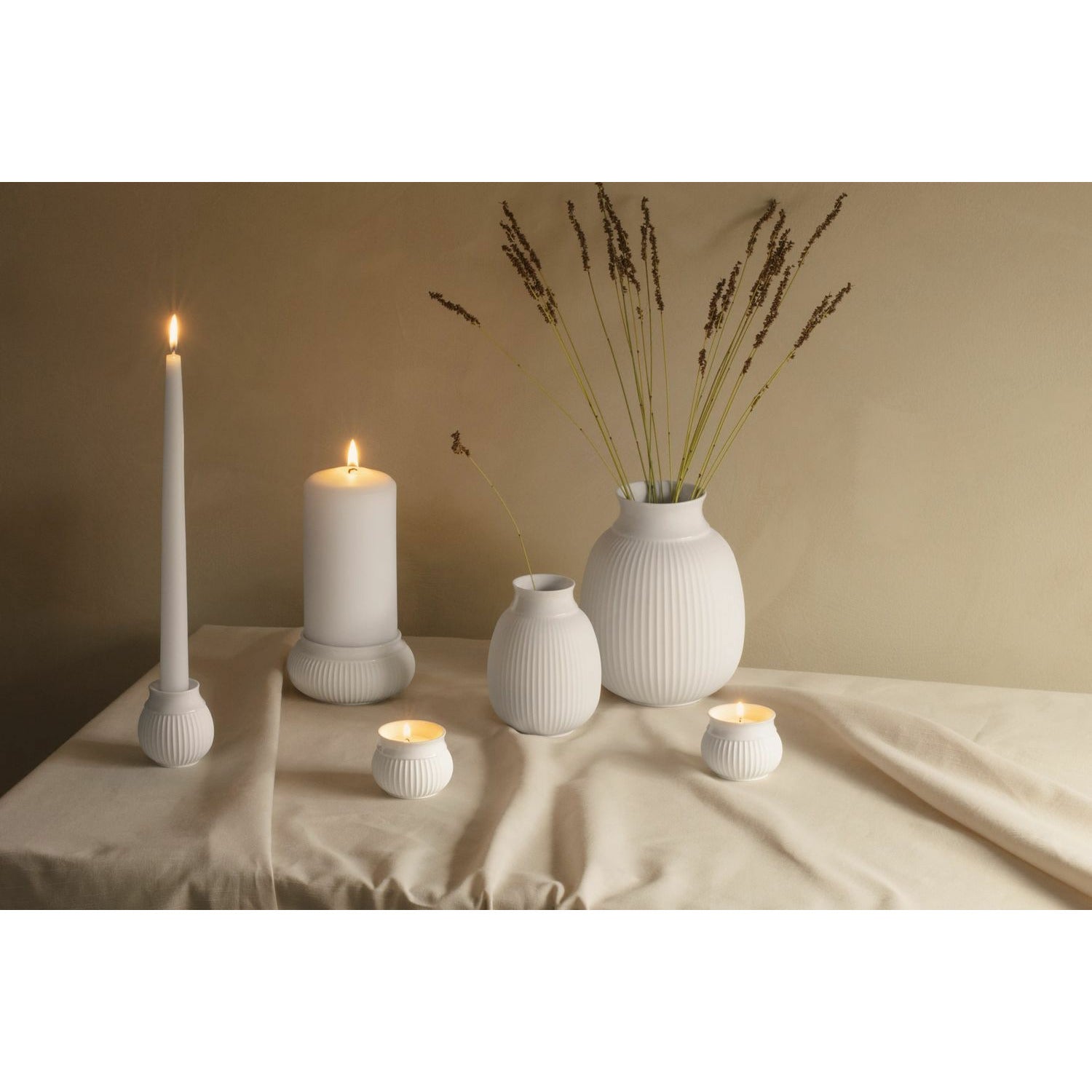 Lyngby Porcelæn Curve Block Candle Holder