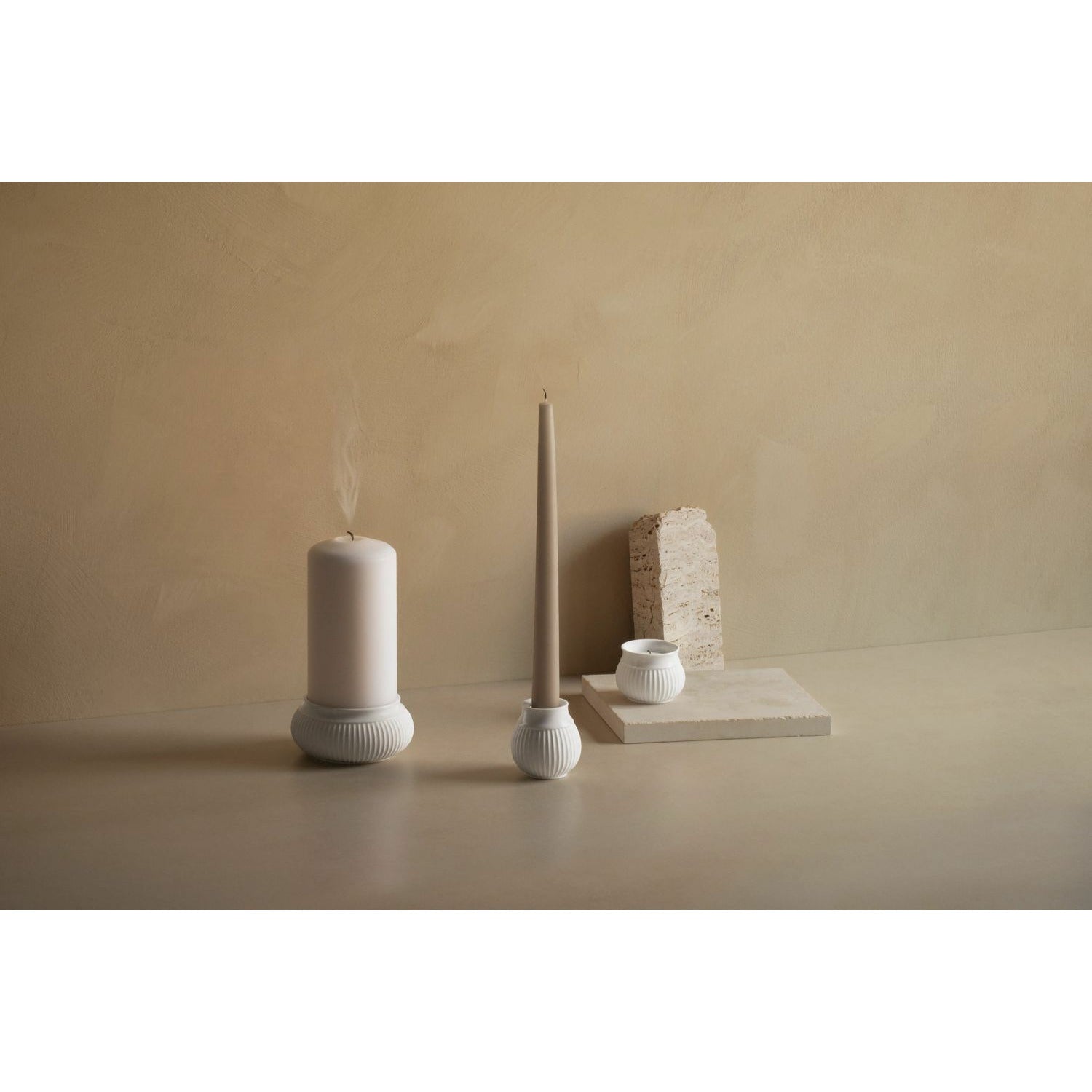 Lyngby Porcelæn Curve Block Candle Holder