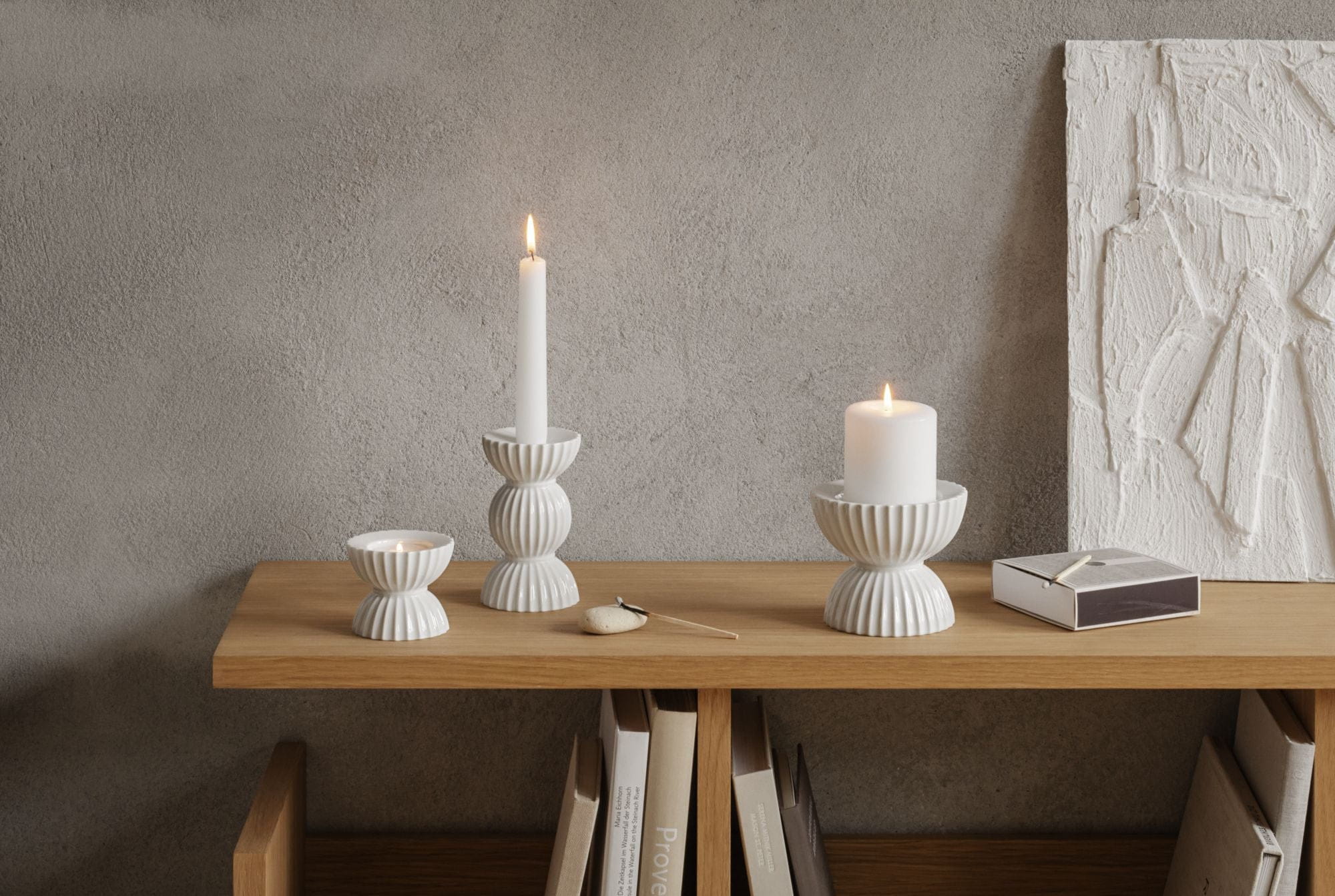 Lyngby Porcelæn Lyngby Tura Block Candle Holder ø11,5 cm, hvid