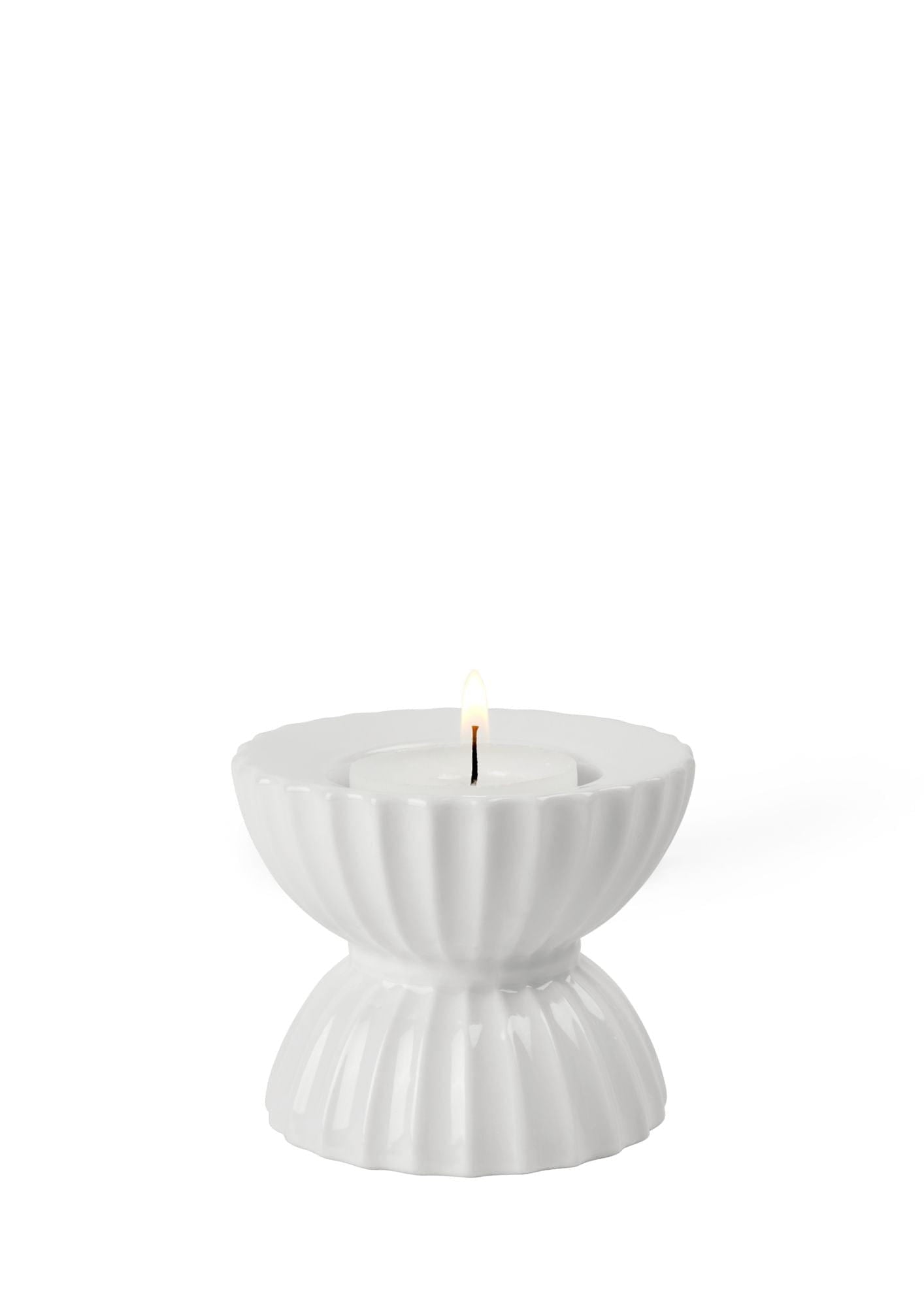 Lyngby Porcelæn Lyngby Tura Tealight Holder Ø8 cm, vit