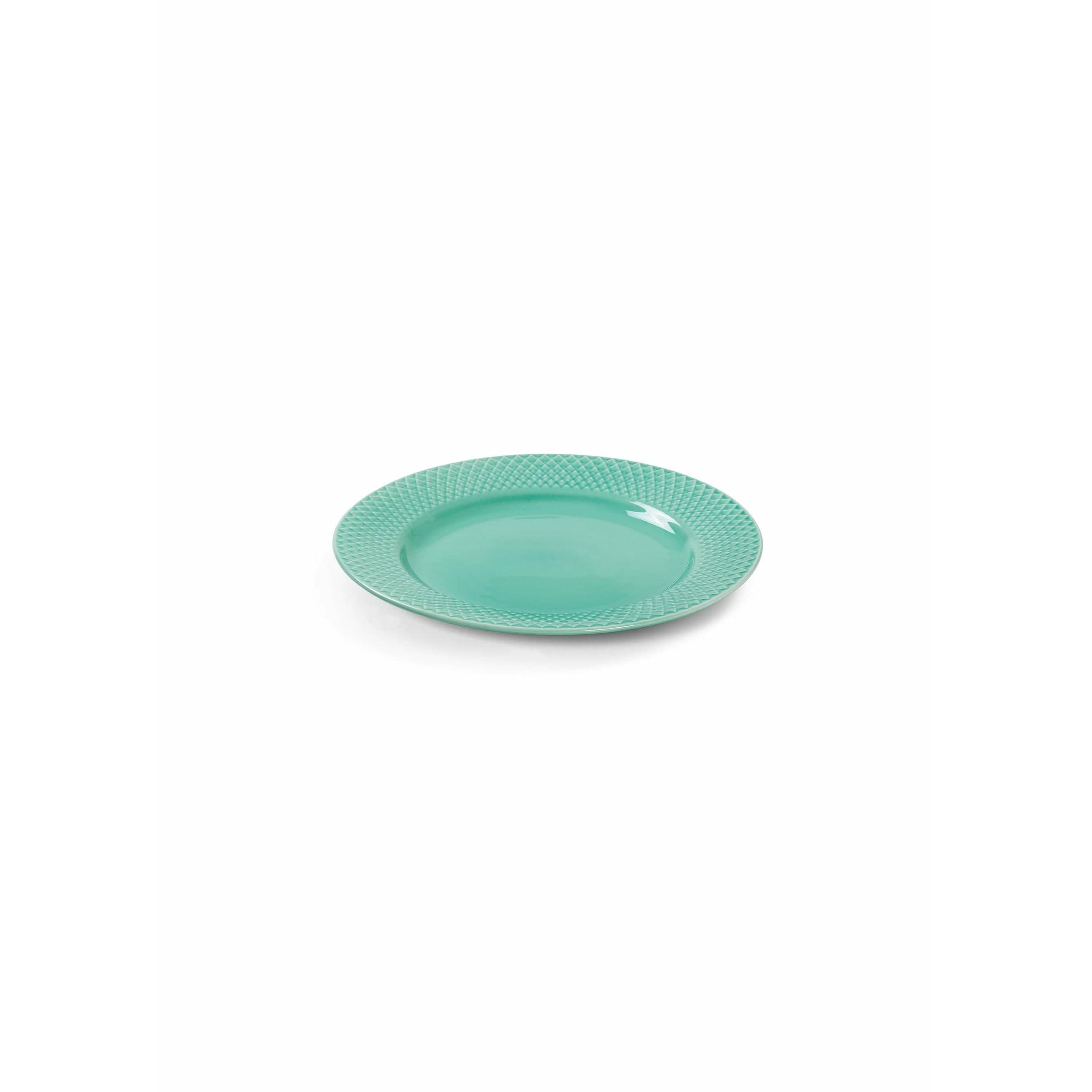 Lyngby Porcelæn Rhombe Color Plate Flat Ø21 cm, Aqua