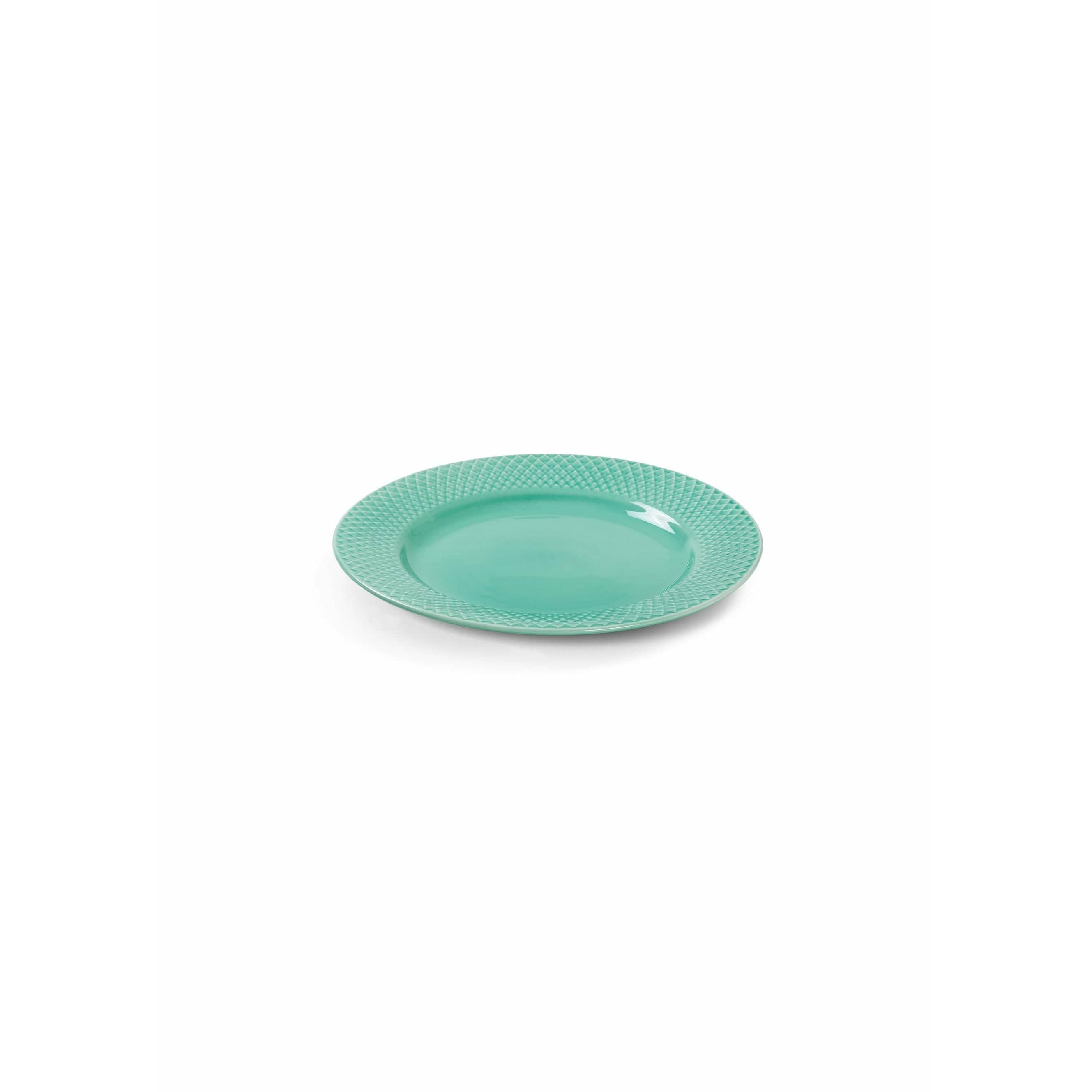 Lyngby Porcelæn Rhombe Color Flat Plate ø21 Cm, Aqua