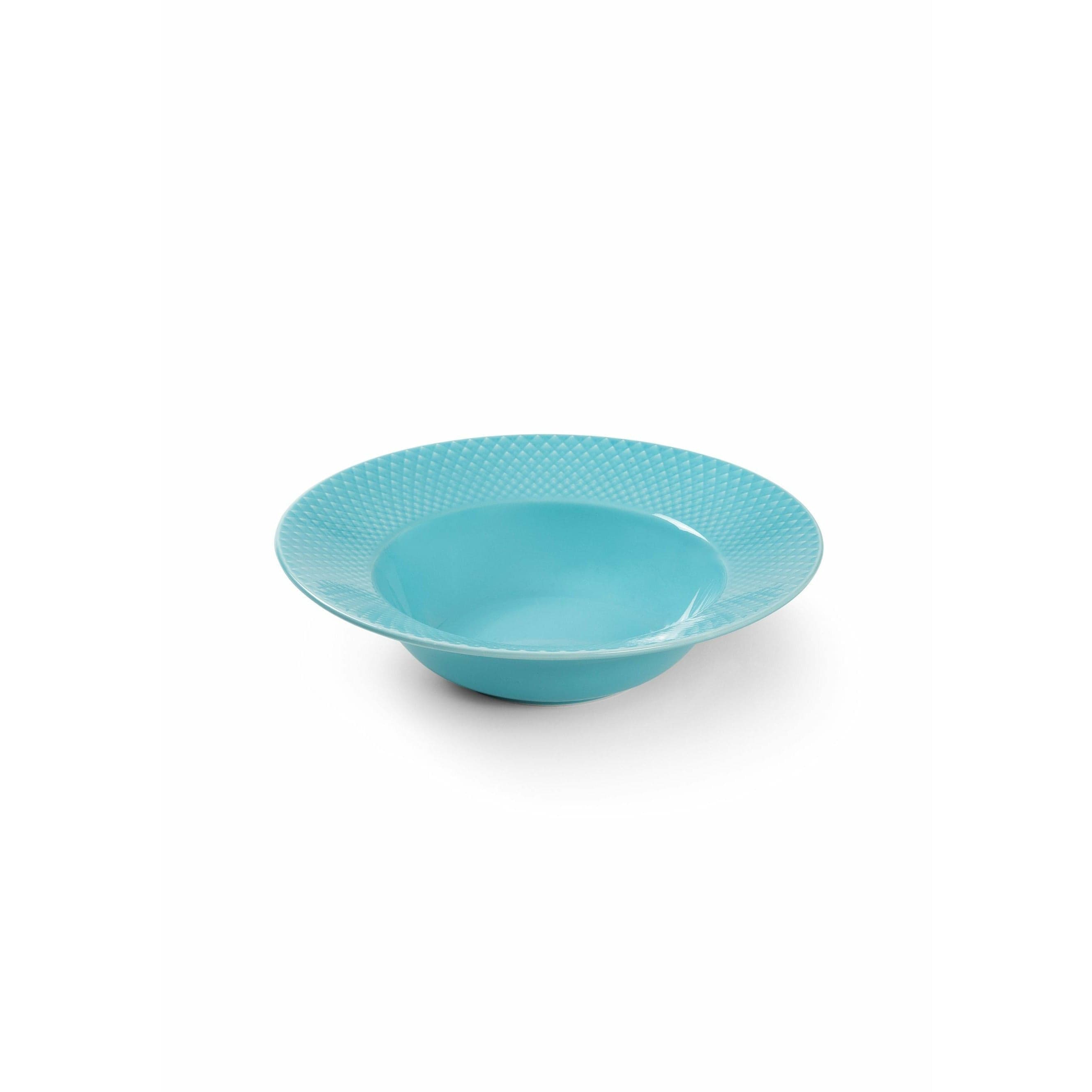 Lyngby Porcelæn Rhombe couleur soupe assiette Ø24,5 cm, turquoise