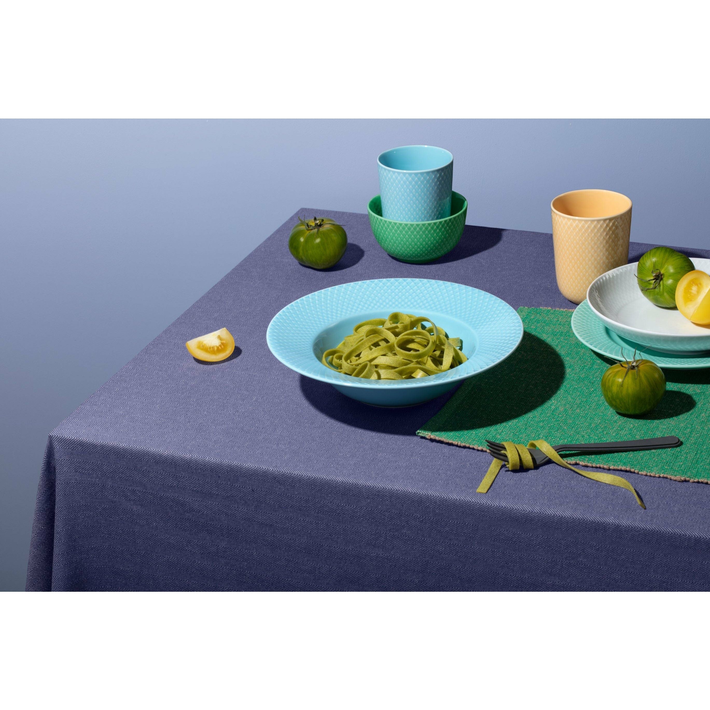 Lyngby Porcelæn Rhombe couleur soupe assiette Ø24,5 cm, turquoise
