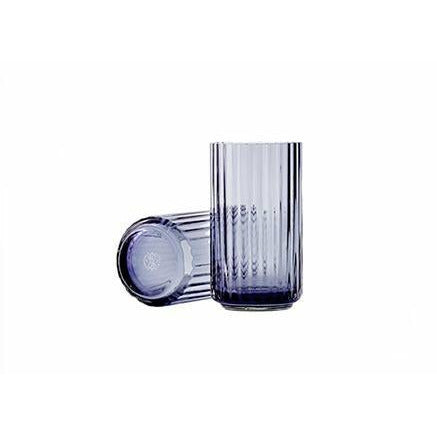Lyngby Porcelæn vaso h31 cm de vidro soprado, azul da meia -noite