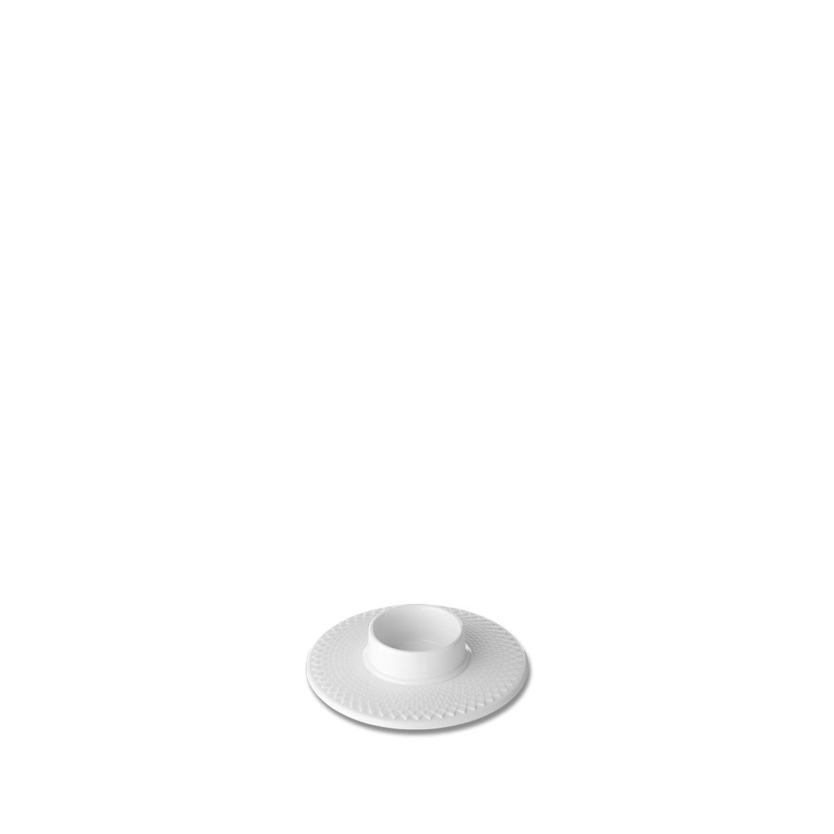 Lyngby Rhombe Block Candlestick Ø14,5 cm, blanco