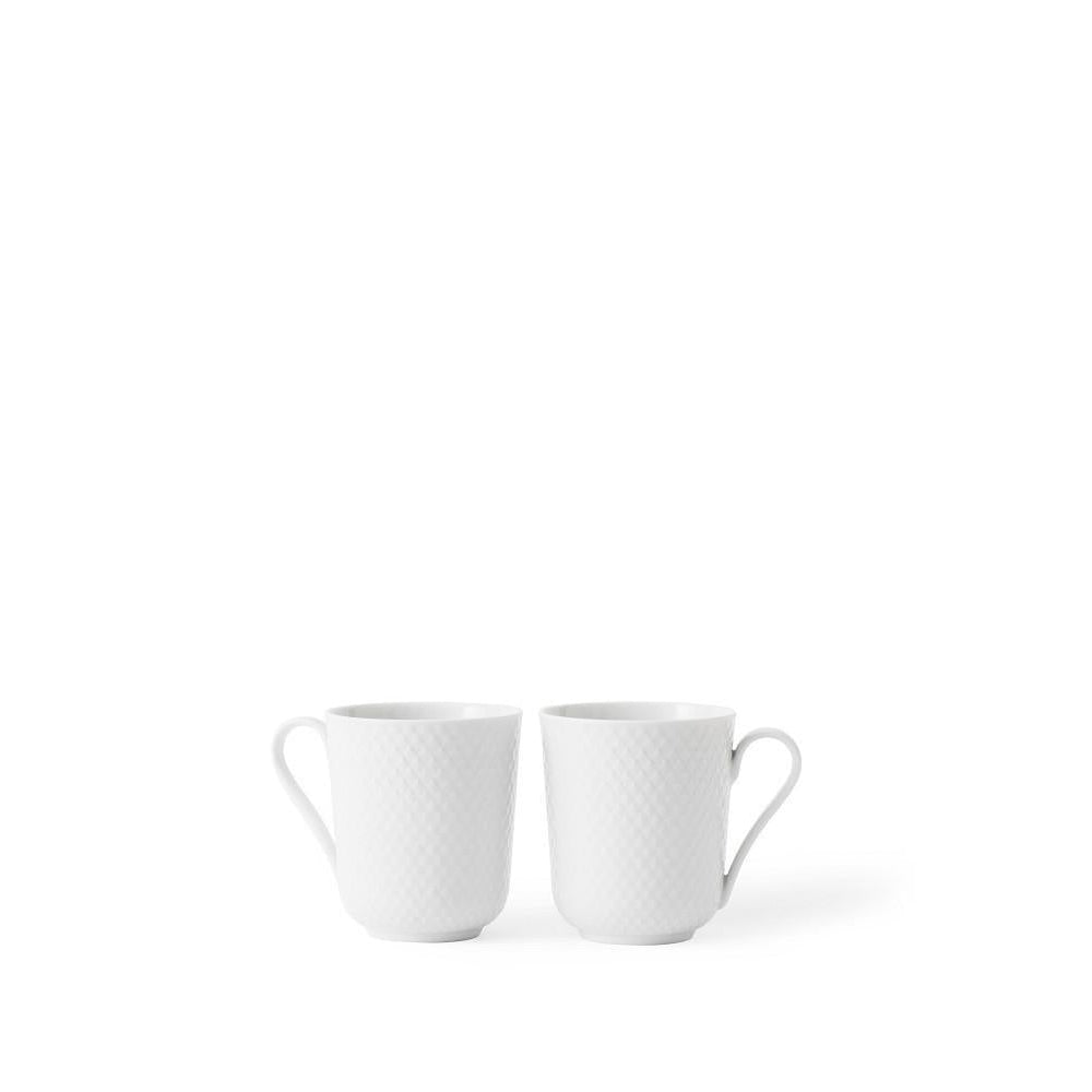 Tasse à café Lyngby Rhombe, blanche, 2 pièces.