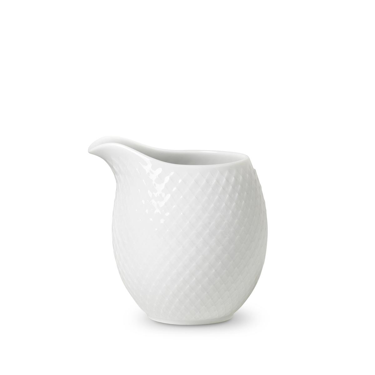 Lyngby Rhombe Milk Jug White, 39CL