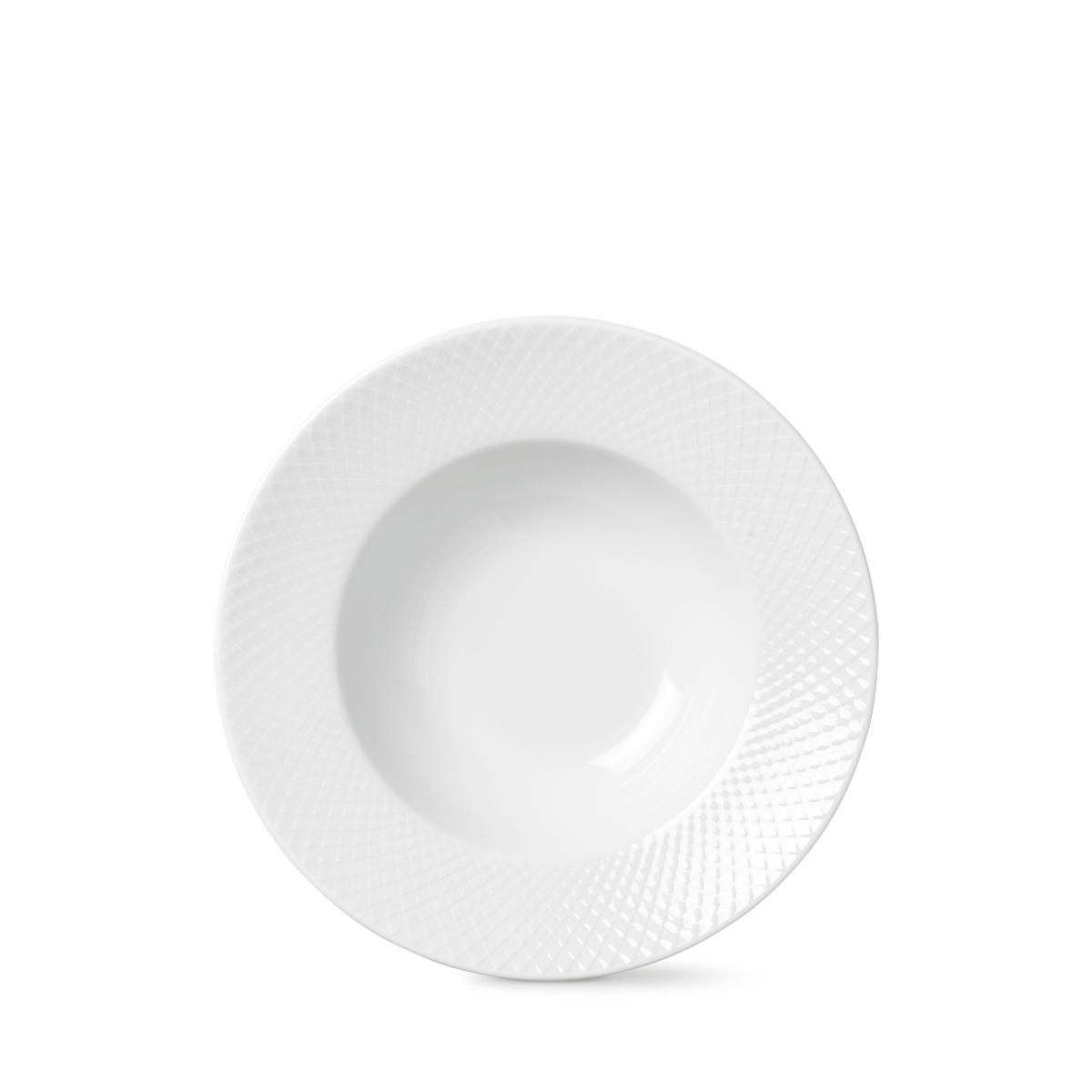 Lyngby Rhombe Pasta Plate Ø24,5cm, blanc