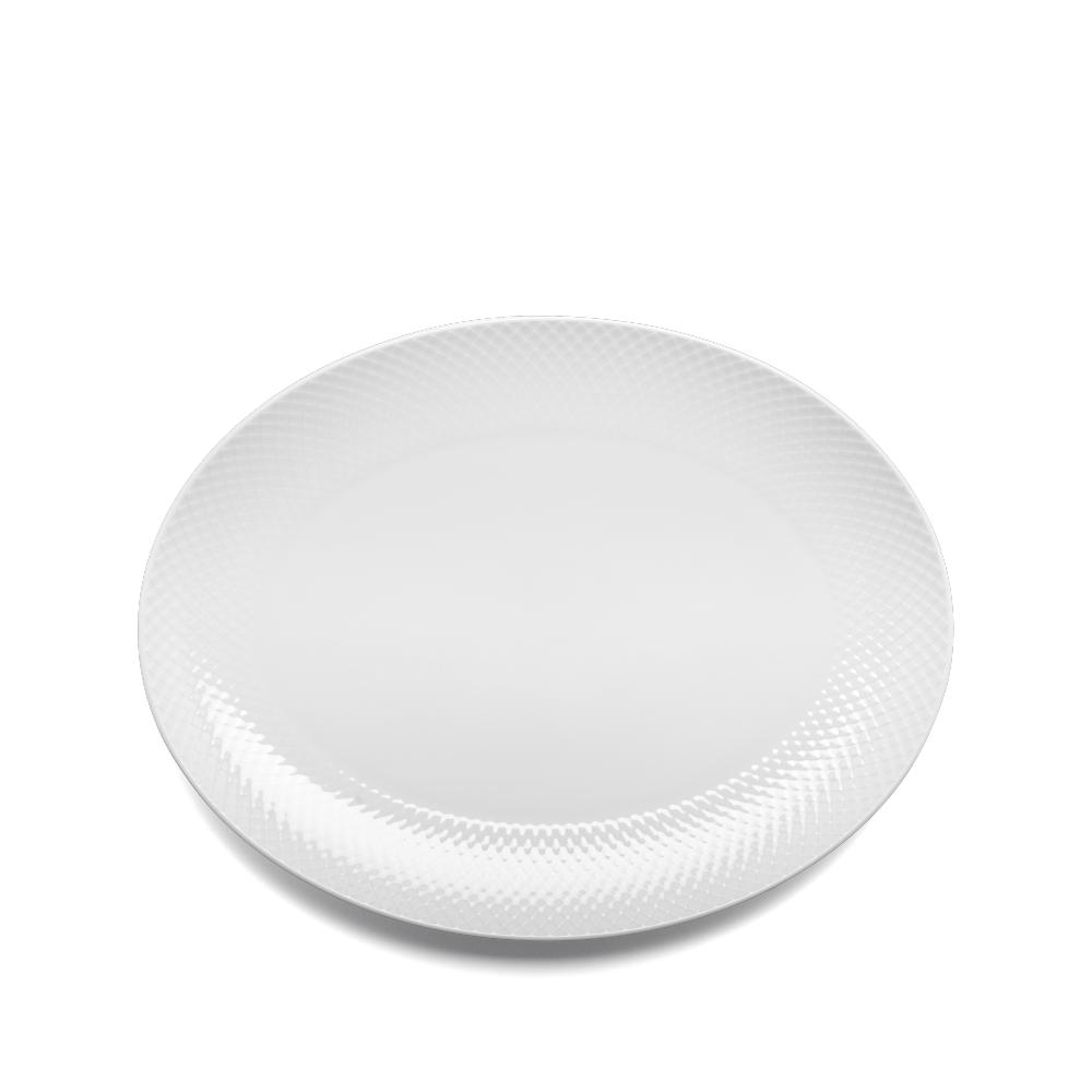 Lyngby Rhombe Servierplatte Oval White, 35 cm